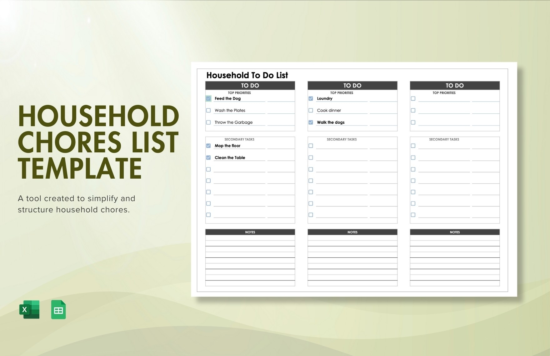 Editable Chore Chart Templates In Google Sheets To Download
