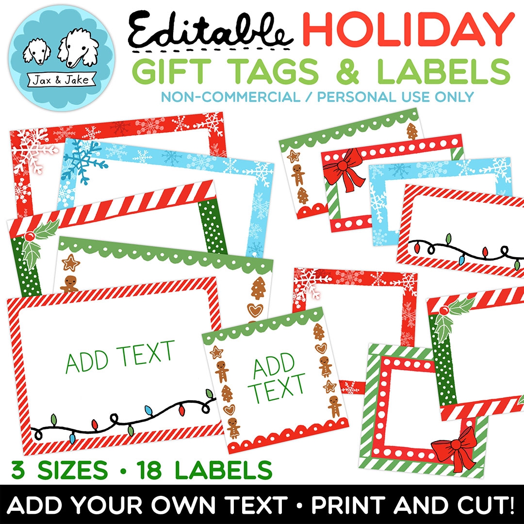 Blak Editable Printables Christmas Tags