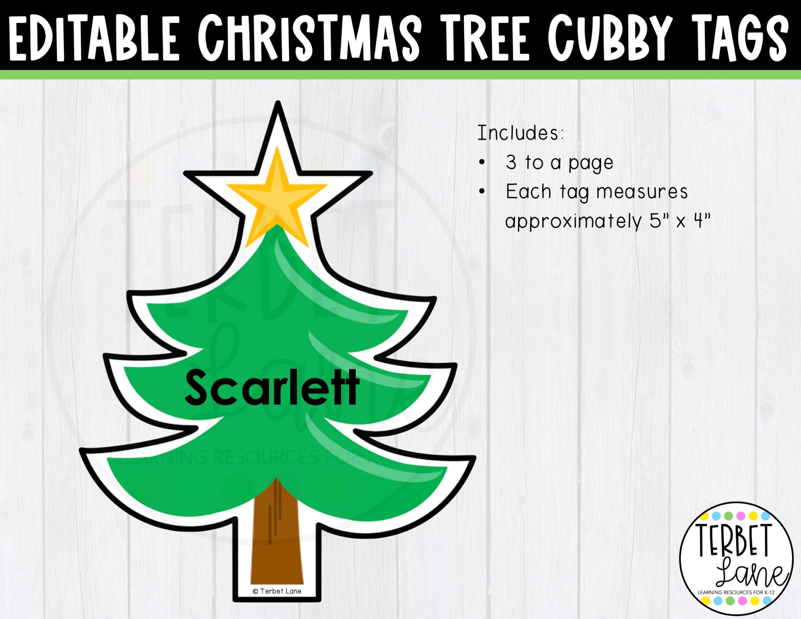 Editable Christmas Tree Cubby Tags Locker Labels Made By Teachers