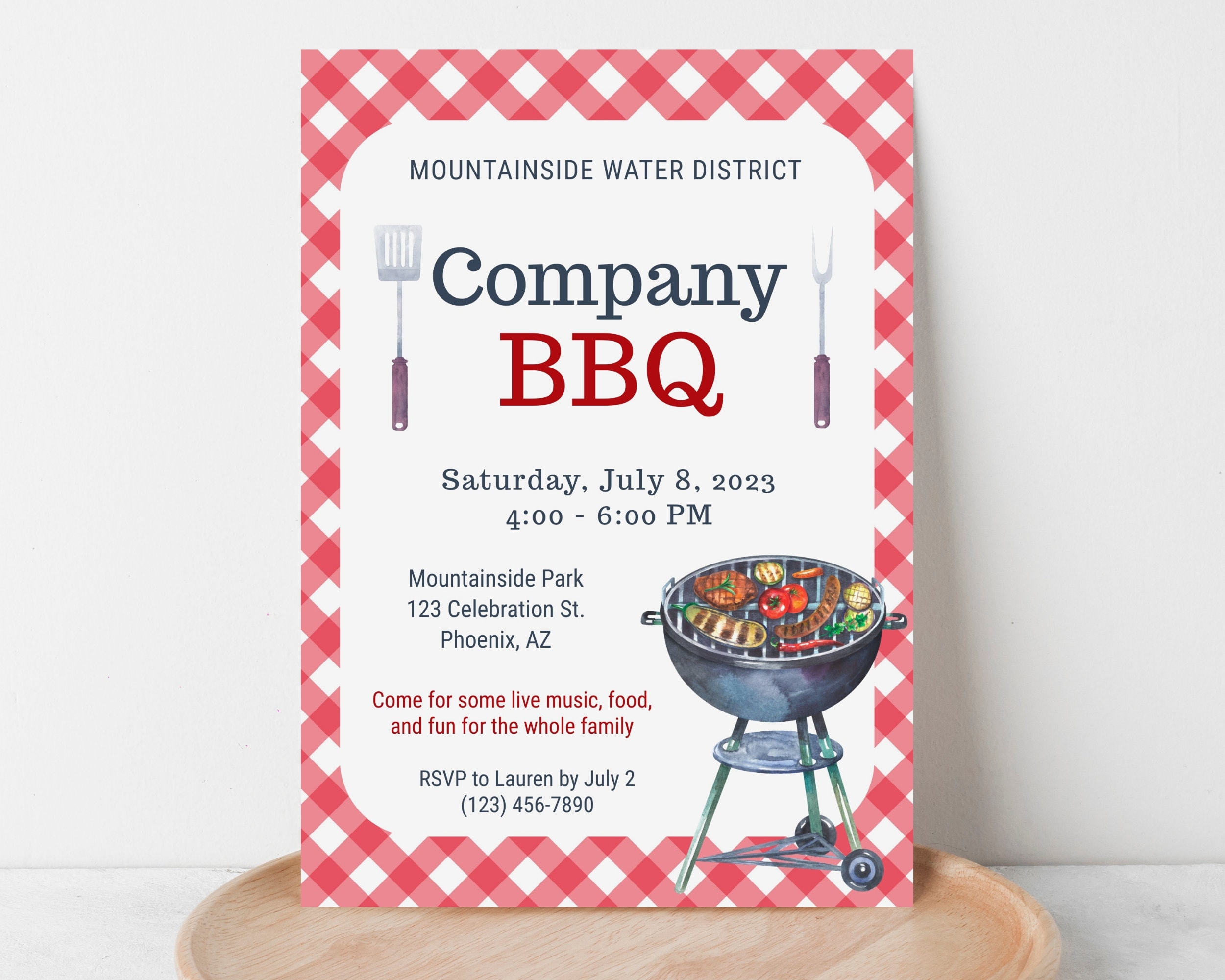 Editable Company BBQ Picnic Invitation Template Printable Etsy