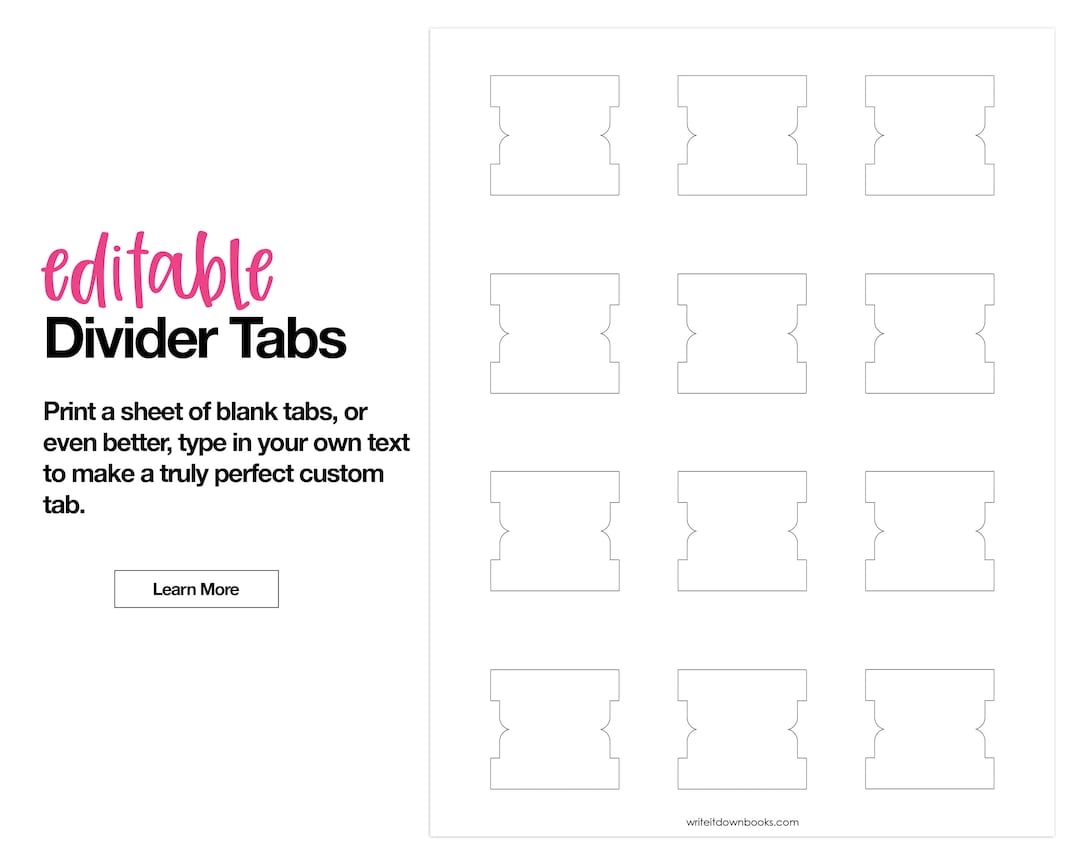 Printable Divider Tabs Free Editable