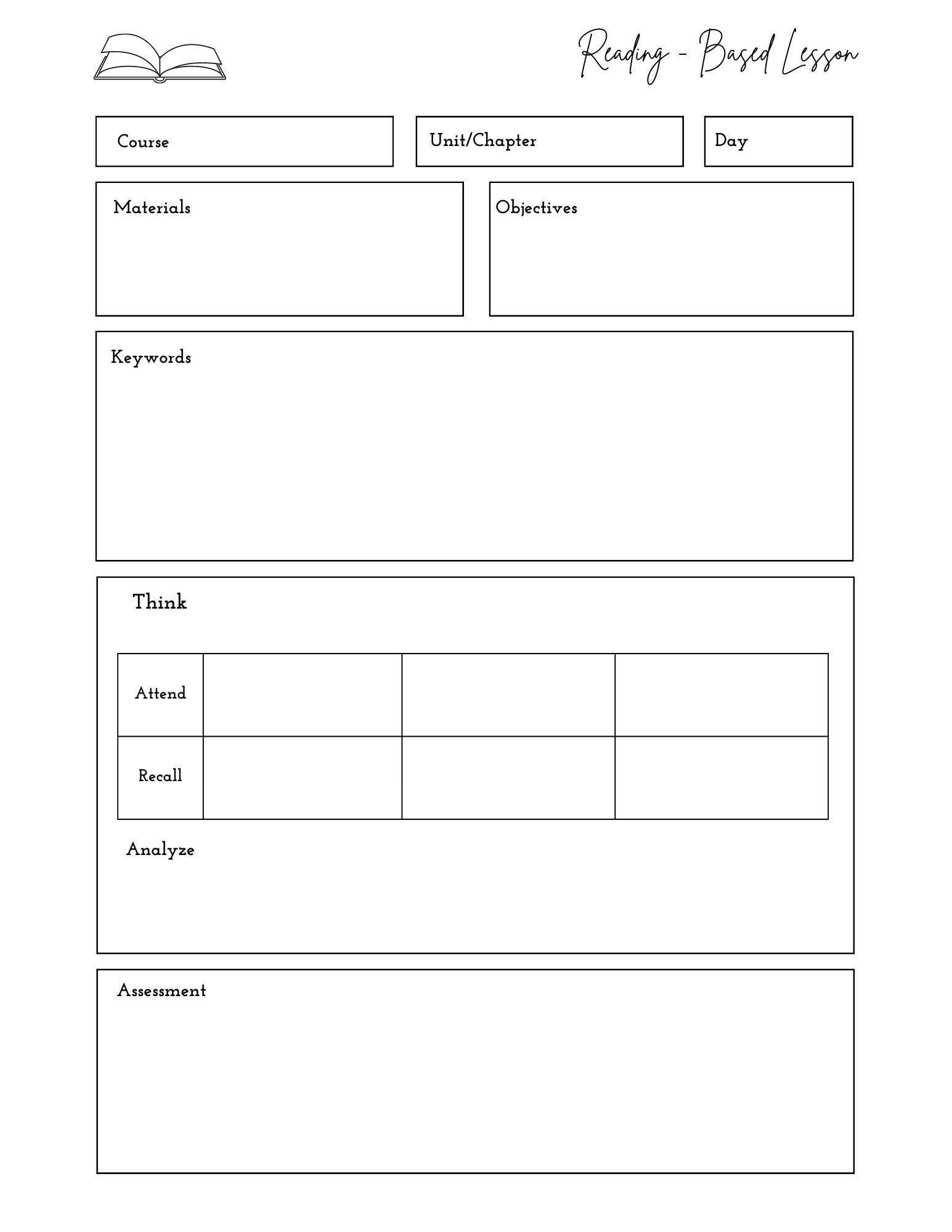 Printable Lesson Plan Book Editable