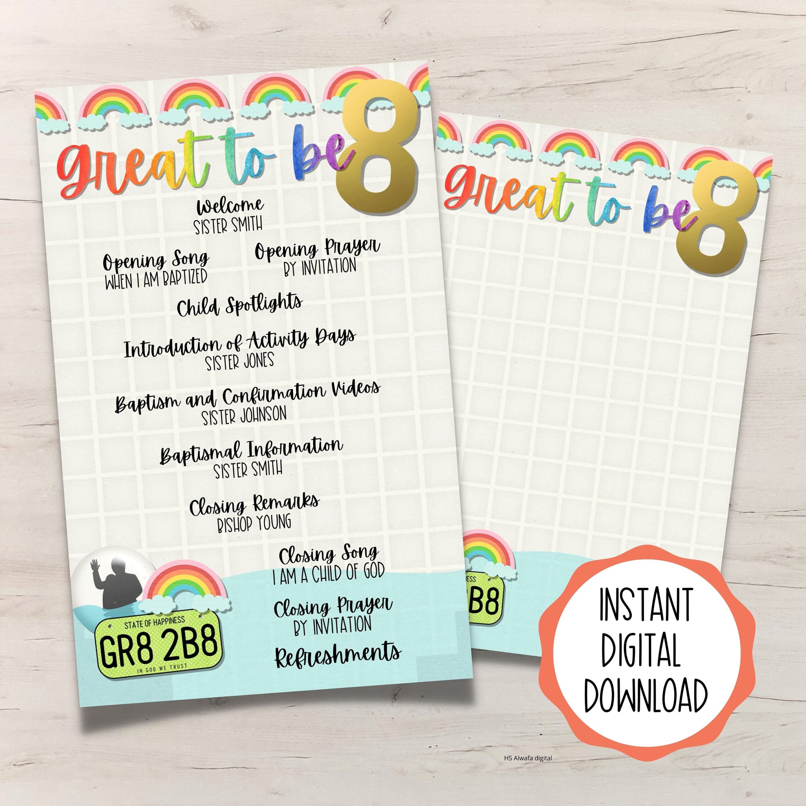 EDITABLE Great To Be 8 Program Etsy