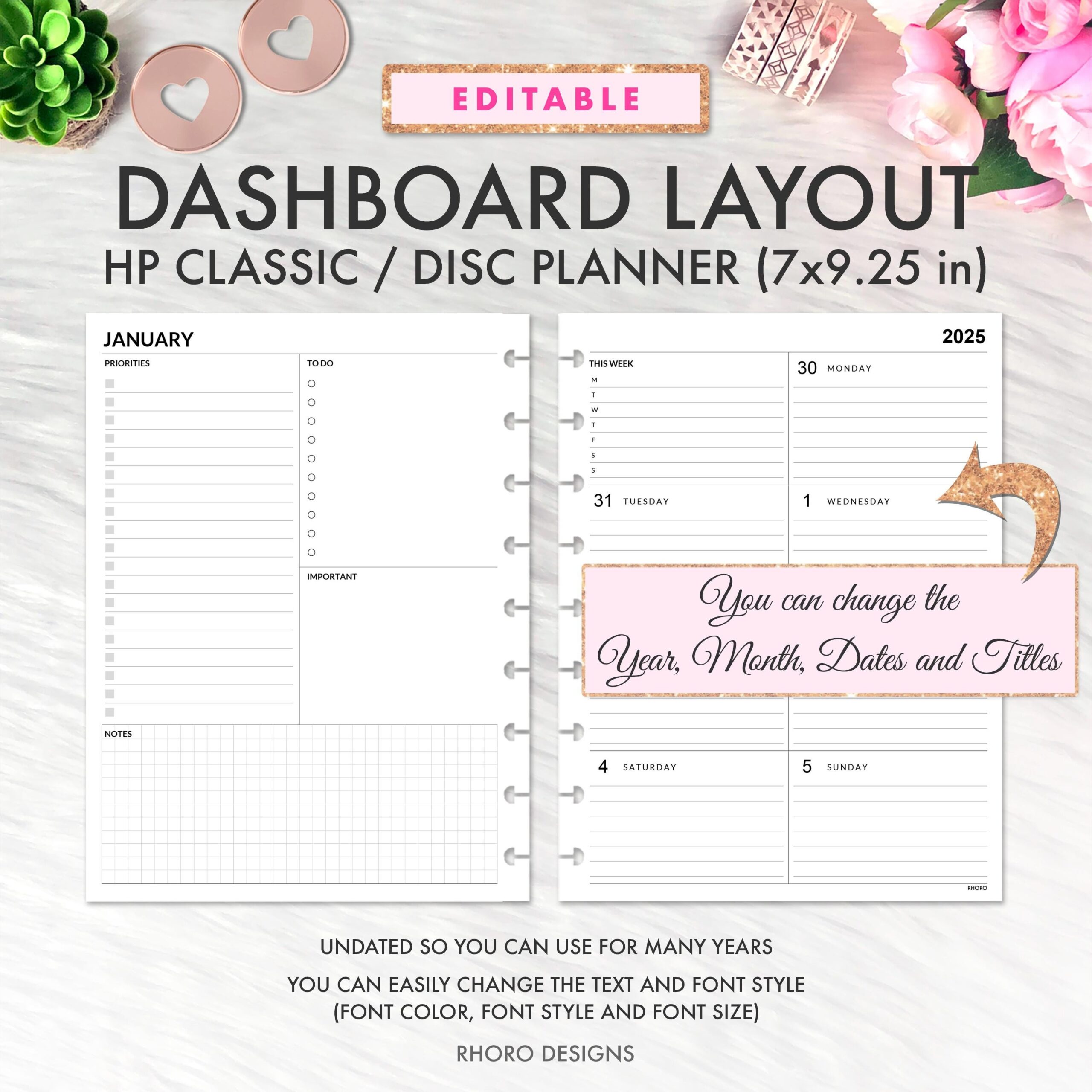 EDITABLE Happy Planner Dashboard Printable Happy Planner Dashboard Layout Classic Happy Planner Printable Homebody Weekly Happy Planner Etsy