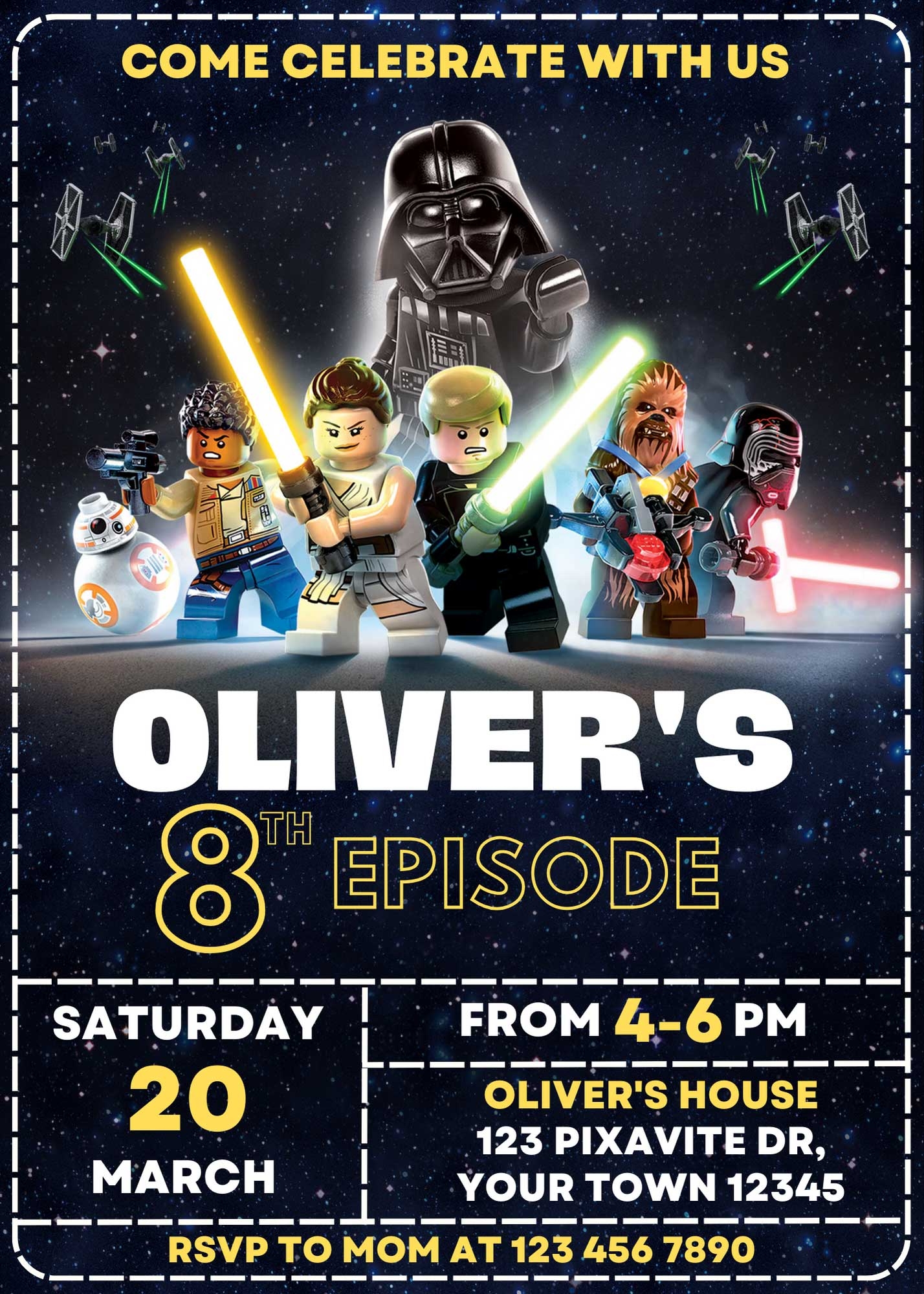 Editable Lego Star Wars Birthday Invite Template Amazing Invitation