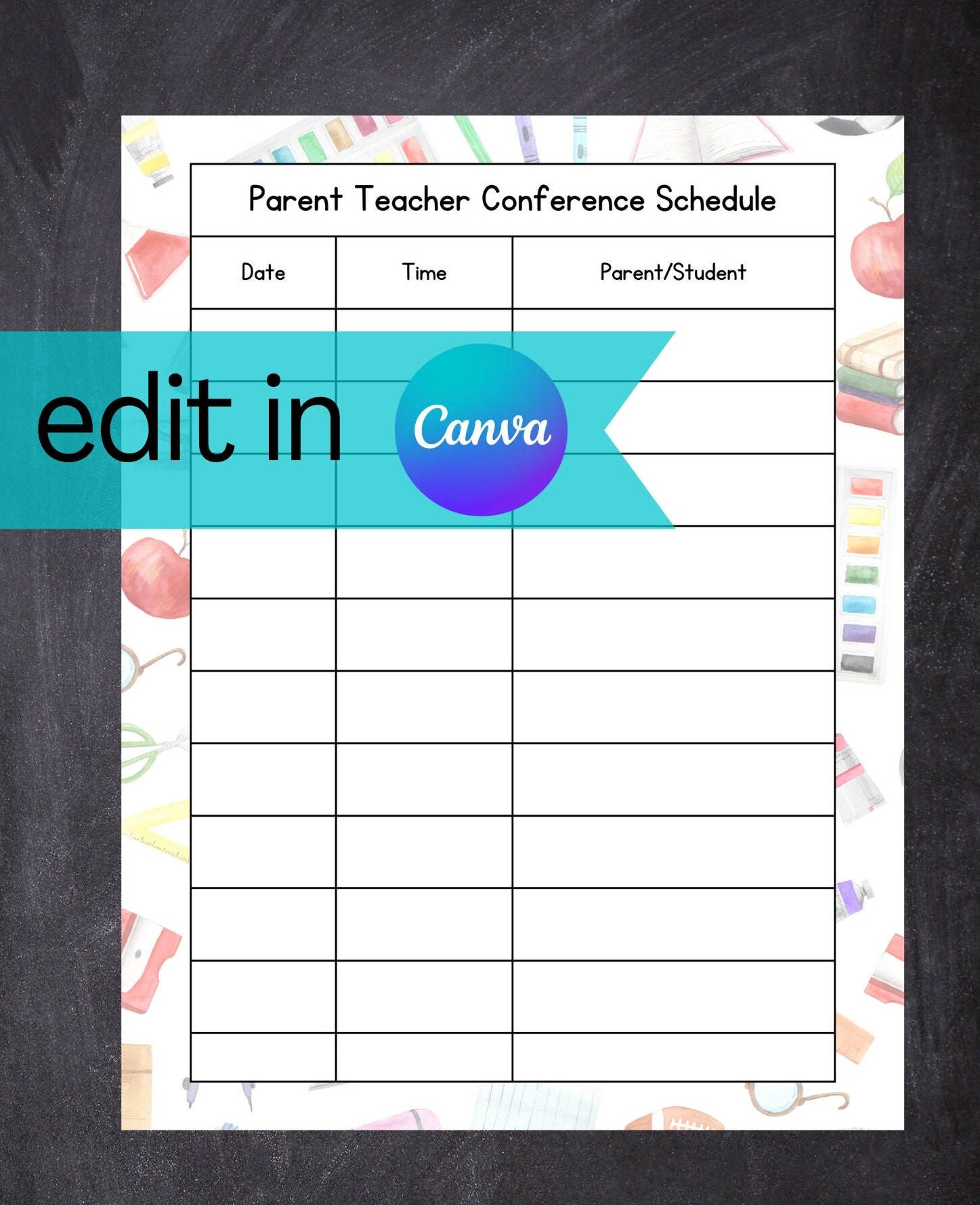 Editable Parent Teacher Conference Sign Up Sheet Etsy