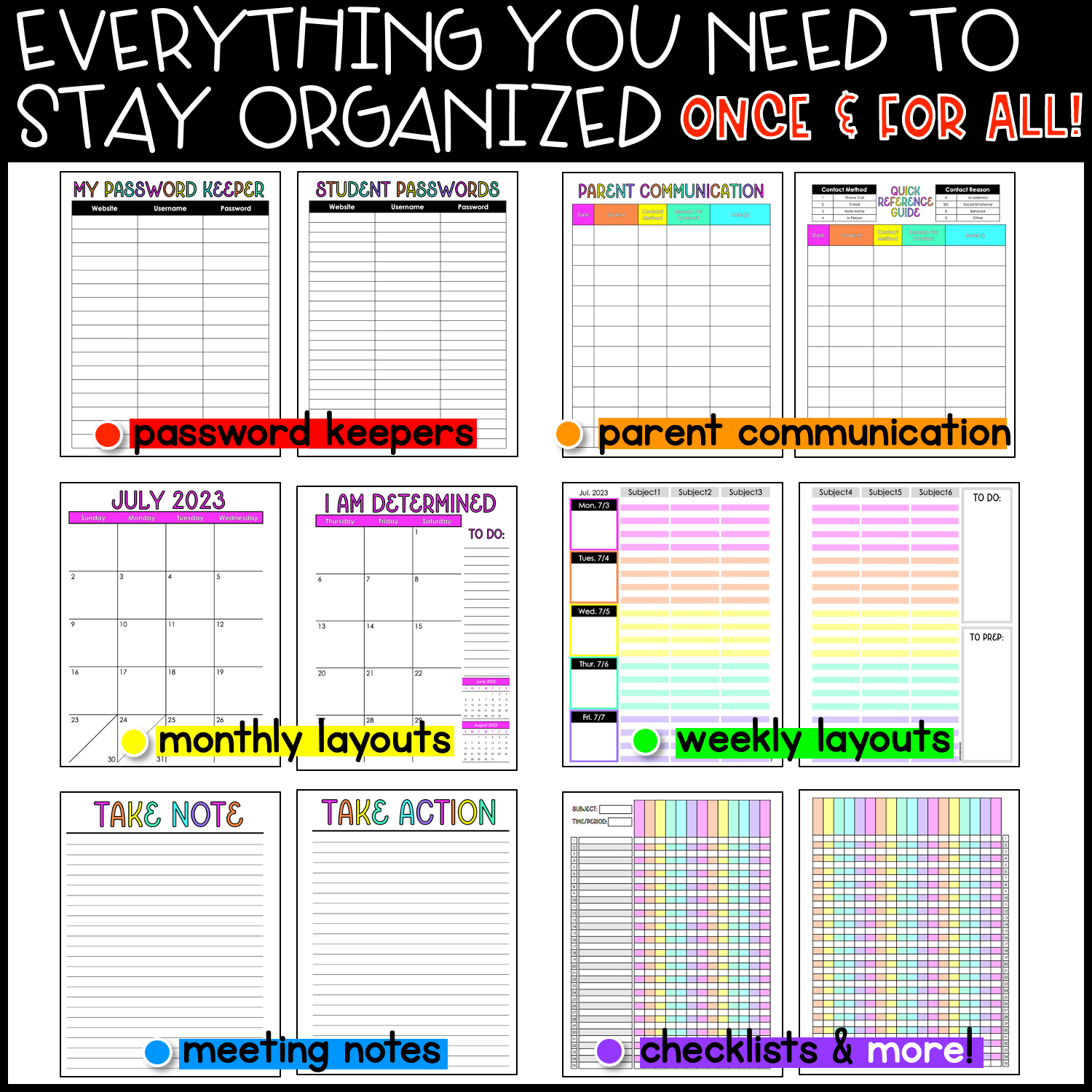 Editable Printable And Customizable Teacher Planner Teacher Binder The Teaching Texan
