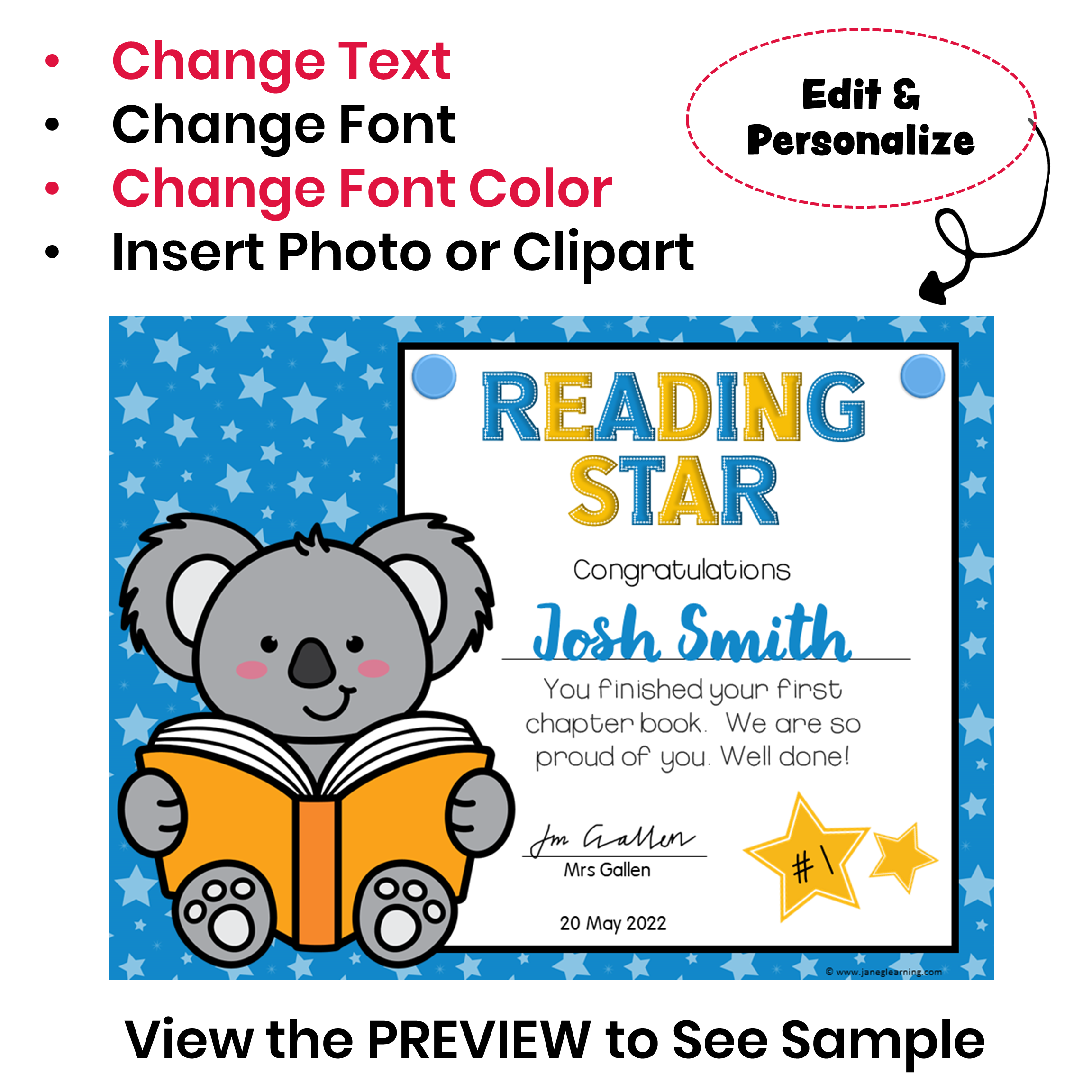 Editable Reading Awards Reading Certificates Animal Awards 2 Made By Teachers