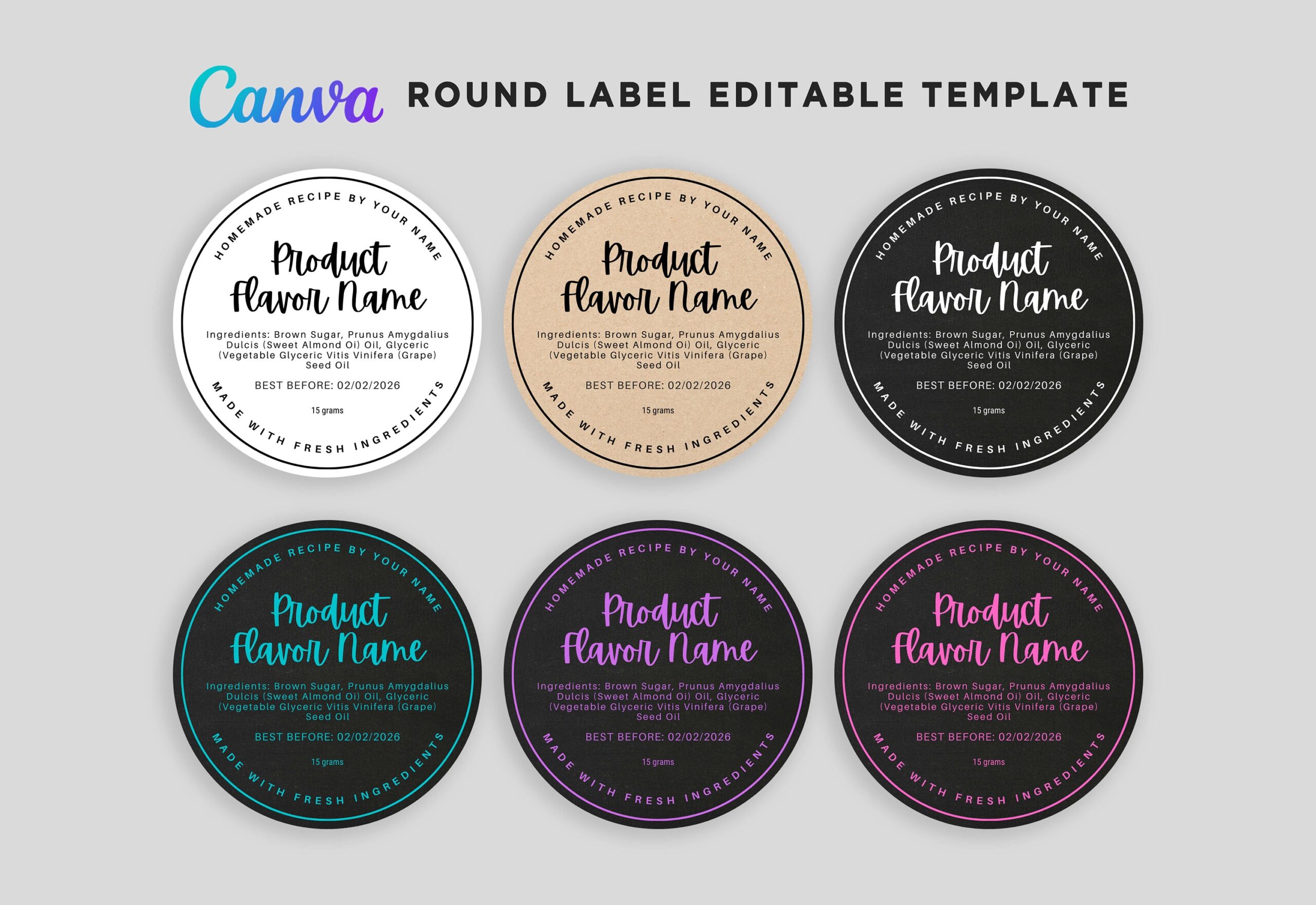 Editable Free Printable Round Labels