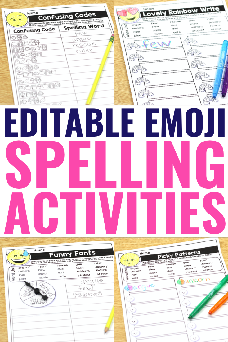 Editable Spelling Word Worksheets For ANY Word List 