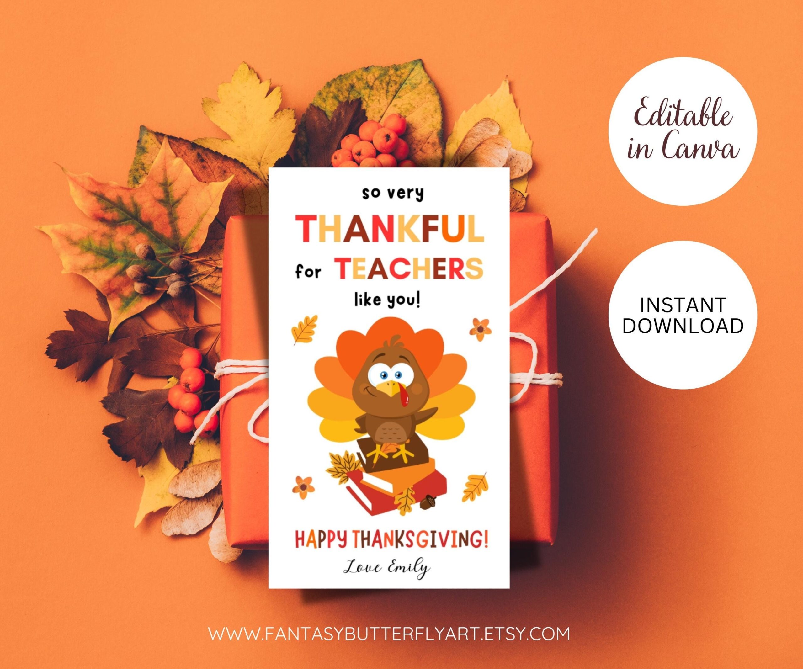Editable Thanksgiving Gift Tag Printable Teacher Appreciation Thanksgiving Tag Instant Download Pencil Turkey Teacher Gift Tag Canva Etsy