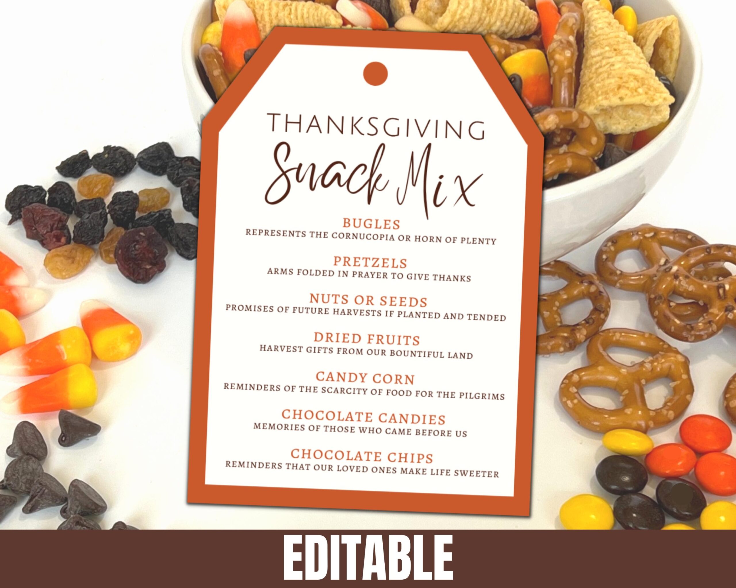 Editable Thanksgiving Snack Mix Gift Tags Friendsgiving Printable Goodie Bag Tag For Party Favors Holiday Treat Tag For Hostess Gift Etsy Hong Kong