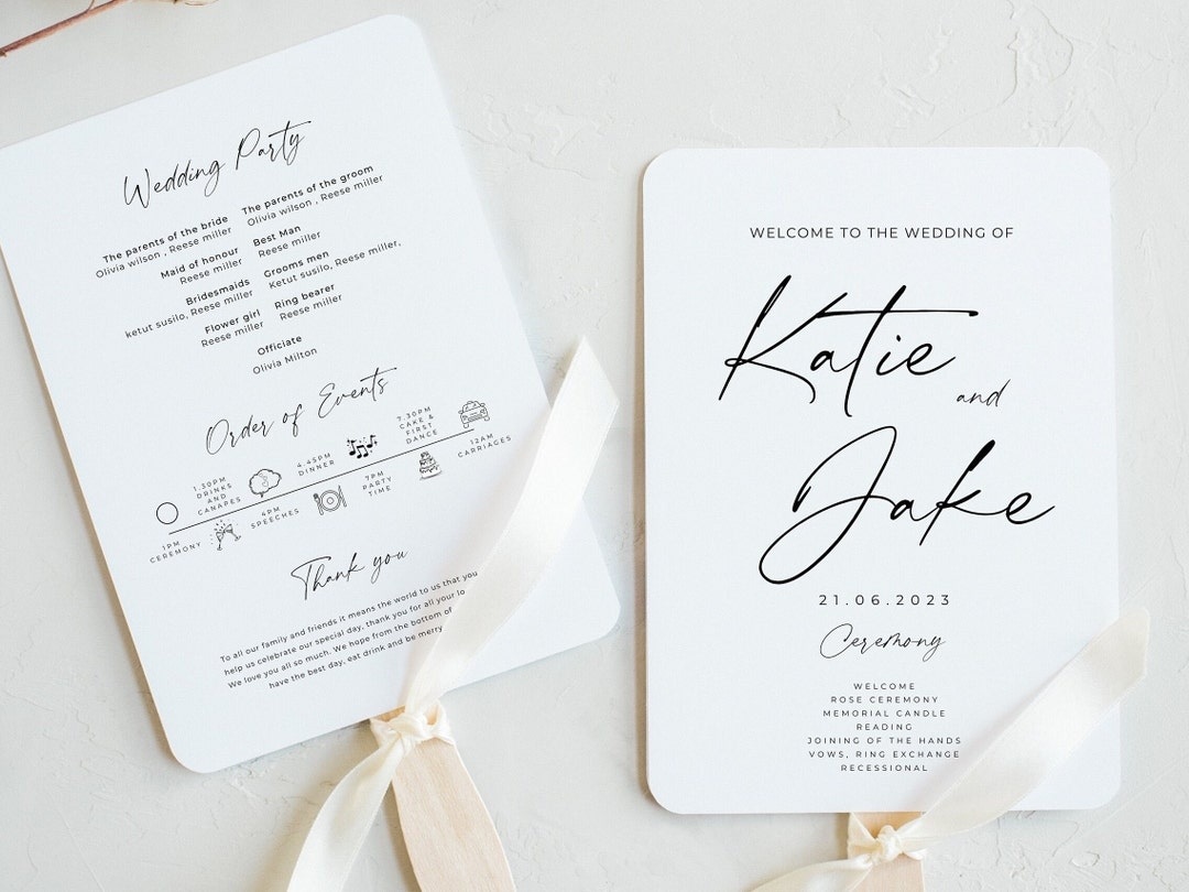 Editable And Printable Wedding Fan Template