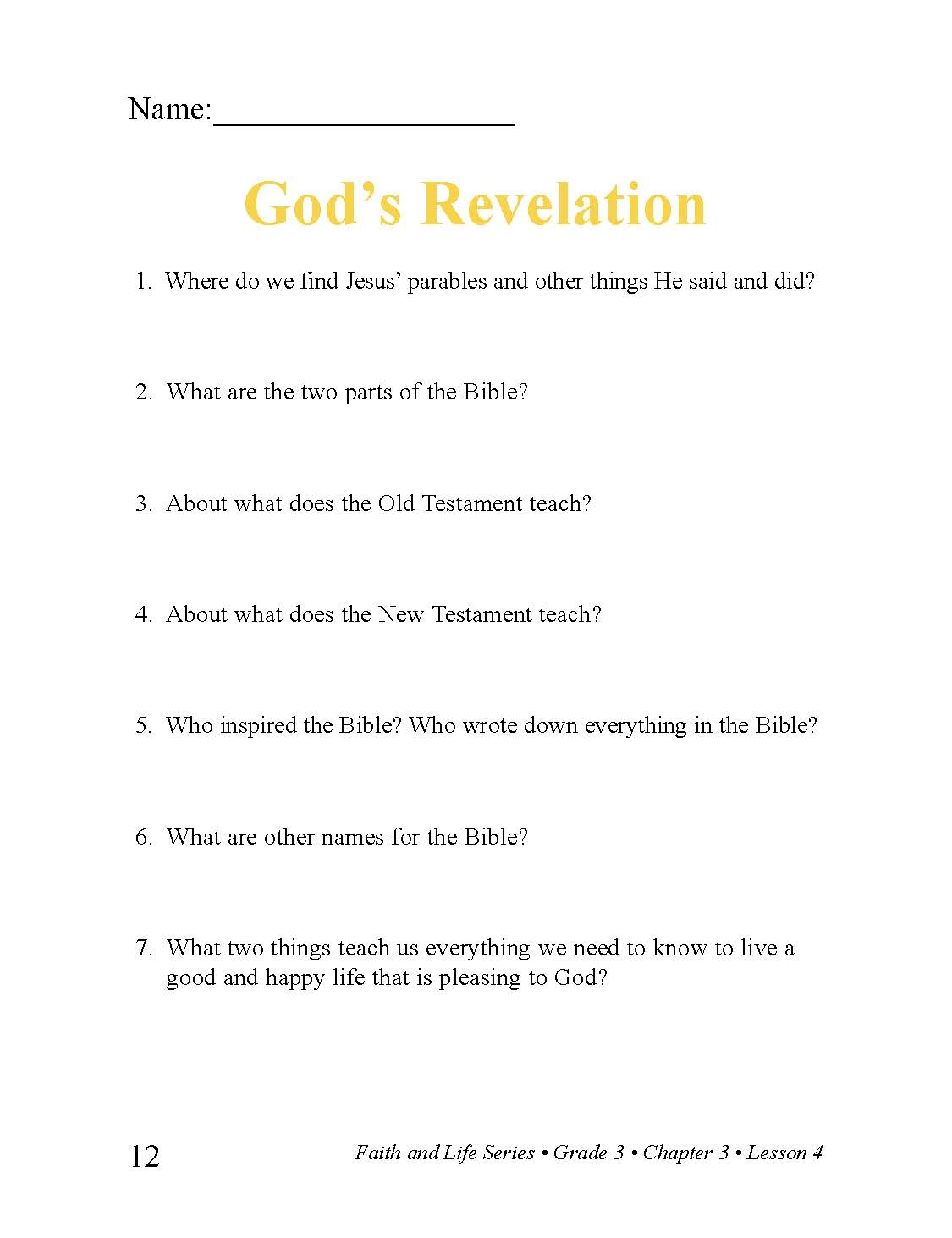 Faith And Life Grade 3 Our Life With Jesus Catholic Heritage Curricula