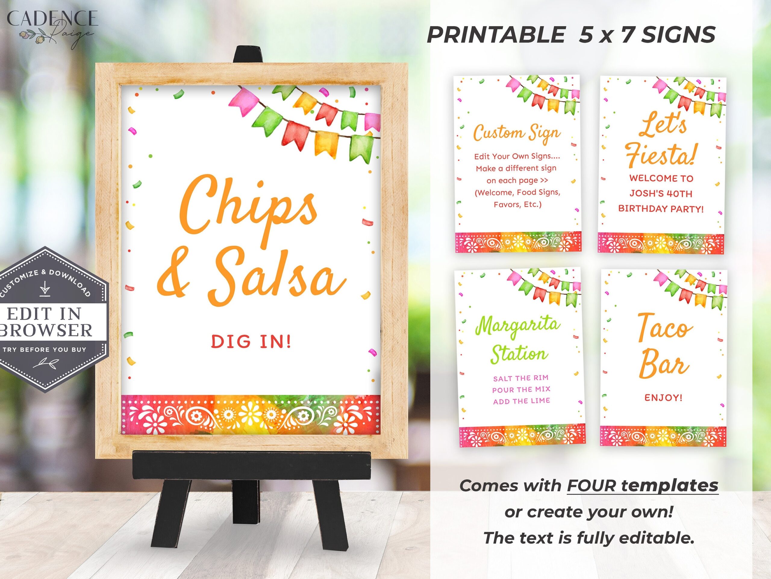 Printable Editable Fiesta Signs