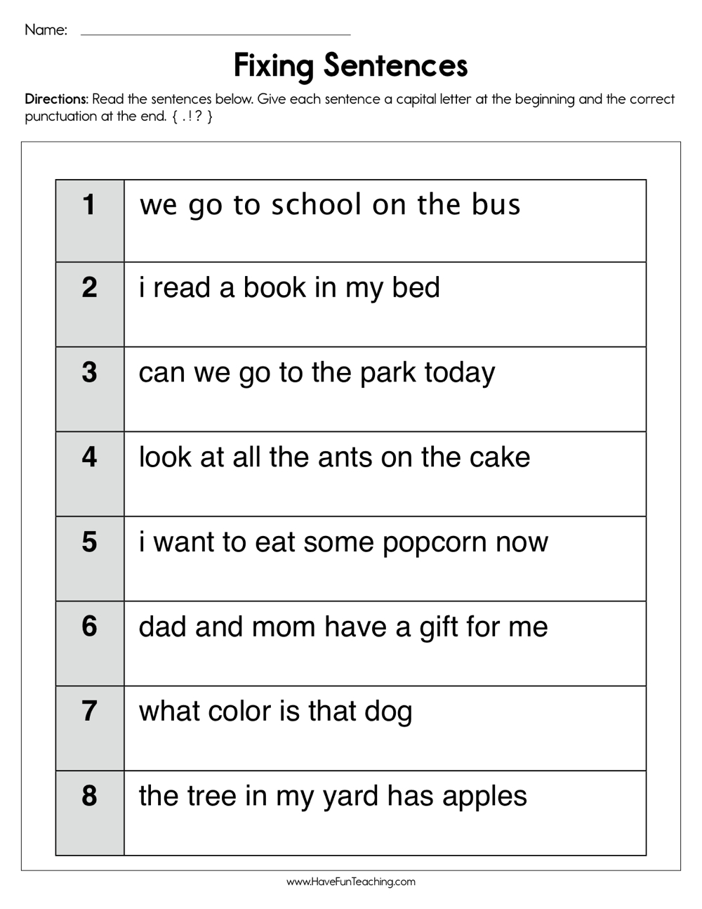 Free Printable Editing Worksheets For Second Grade
