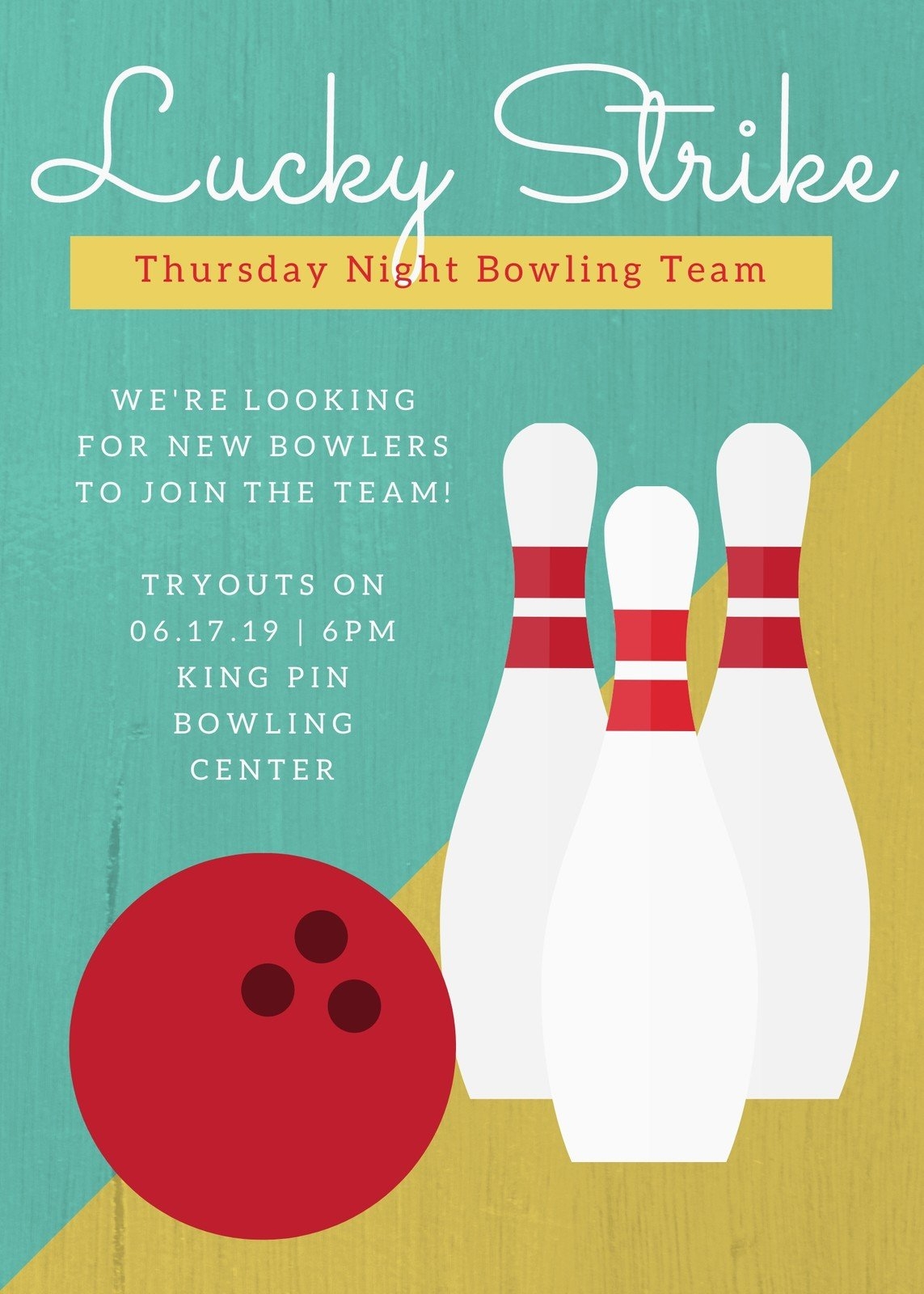 Free Bowling Printable Champion Editable Templates