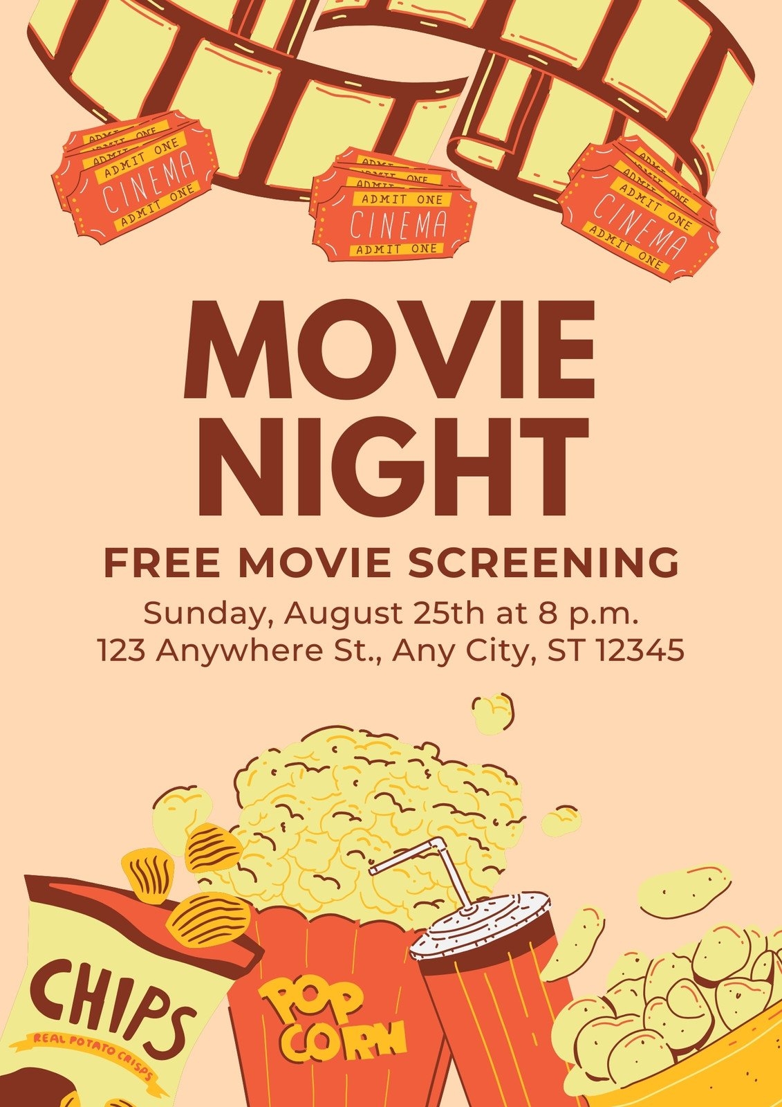 Free Editable Movie Night Printables
