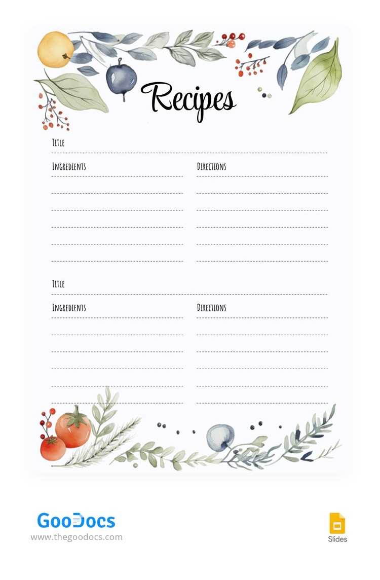 Free Editable Recipe Cards Printable