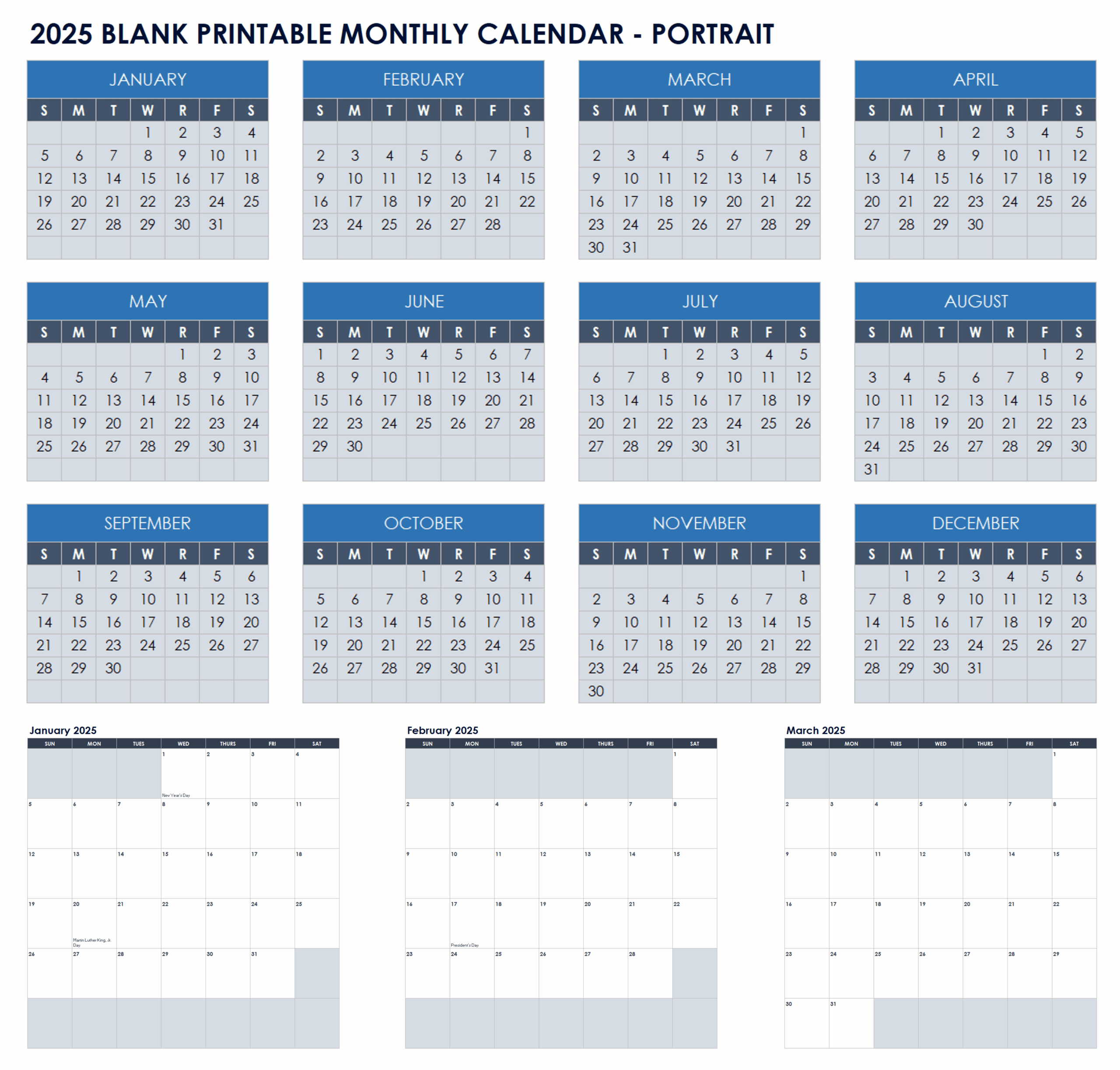 Free Word Printable And Editable Calendar