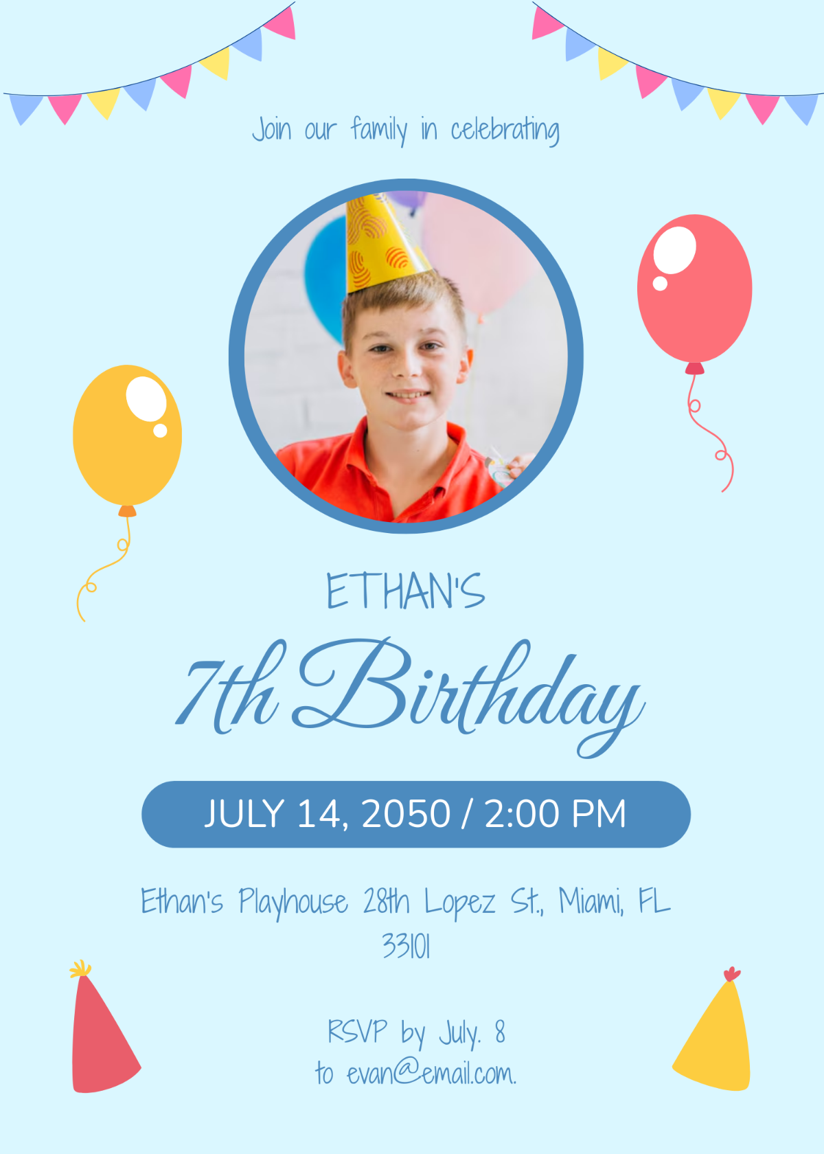 Free Boys Birthday Party Invitation Template To Edit Online