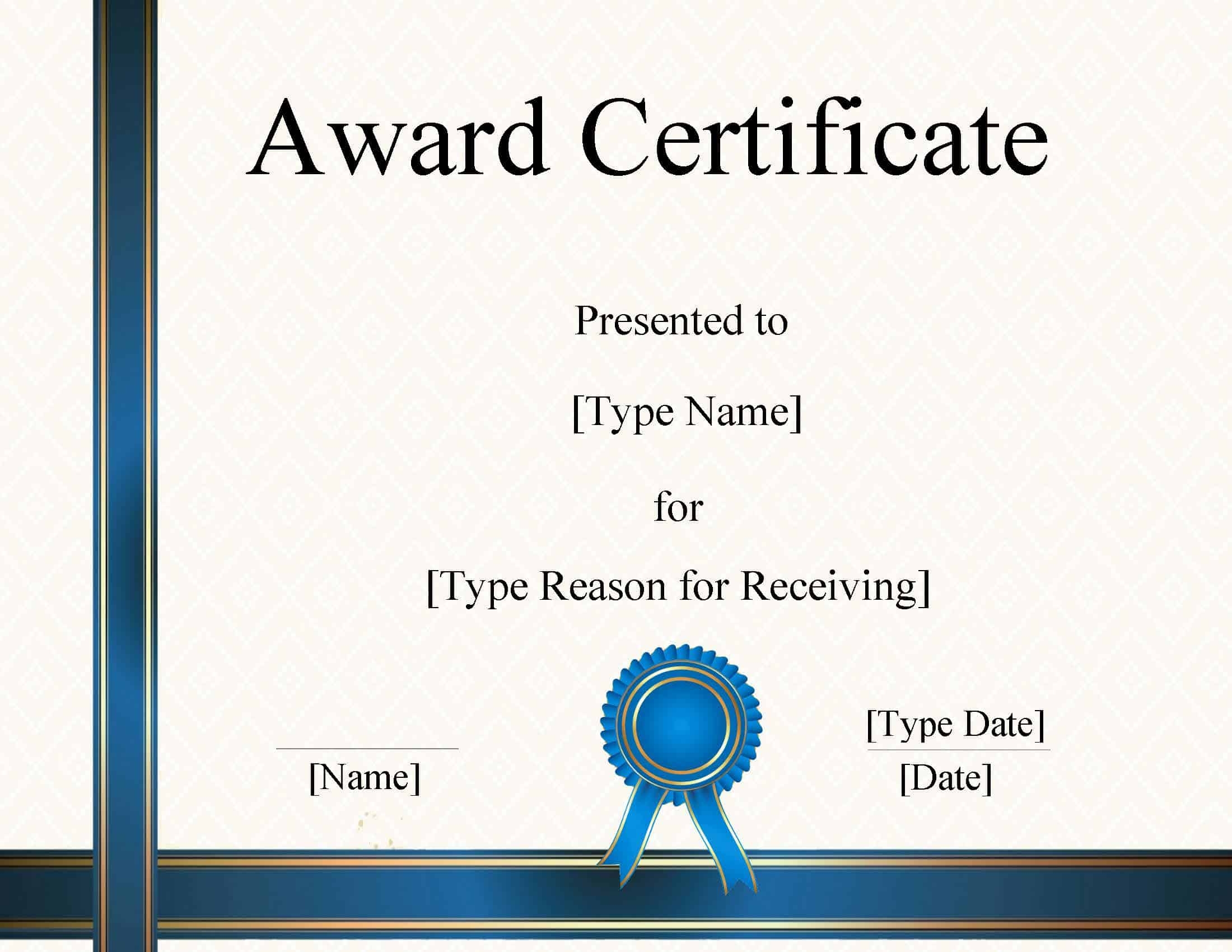 Editable Printable Certificate Template