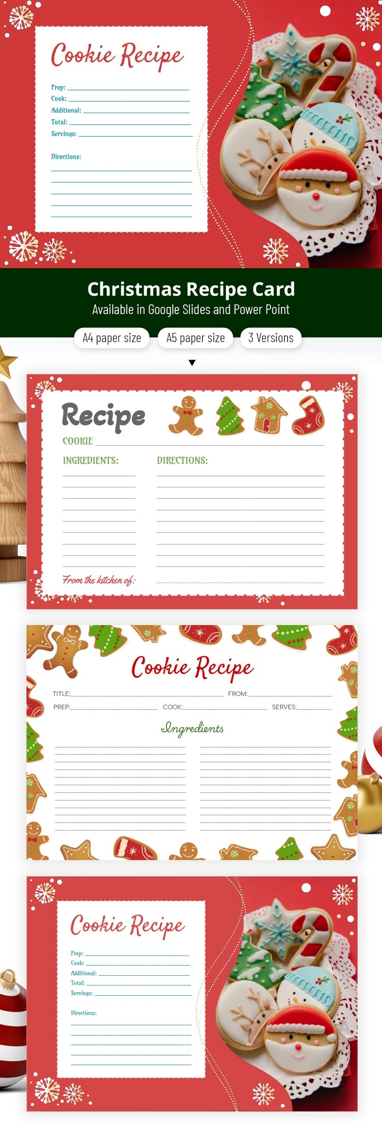 Free Christmas Cookie Recipe Template In Google Slides And Microsoft PowerPoint Thegoodocs