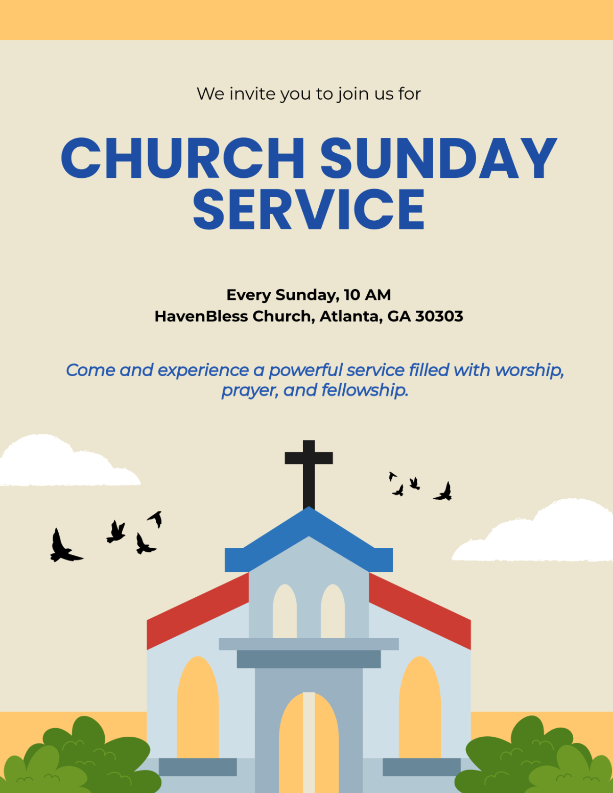 Free Church Invitation Templates Editable And Printable