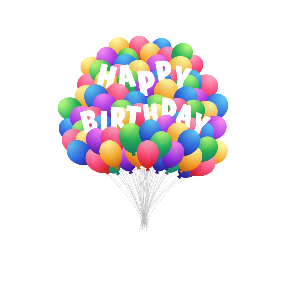 Free Colorful Happy Birthday Balloons Vector Template To Edit Online