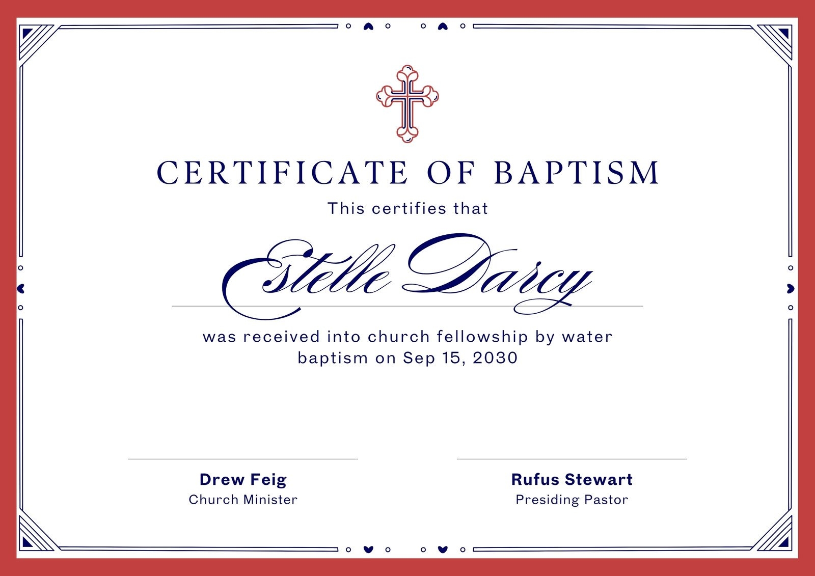 Editable And Printable Baptism Certificates