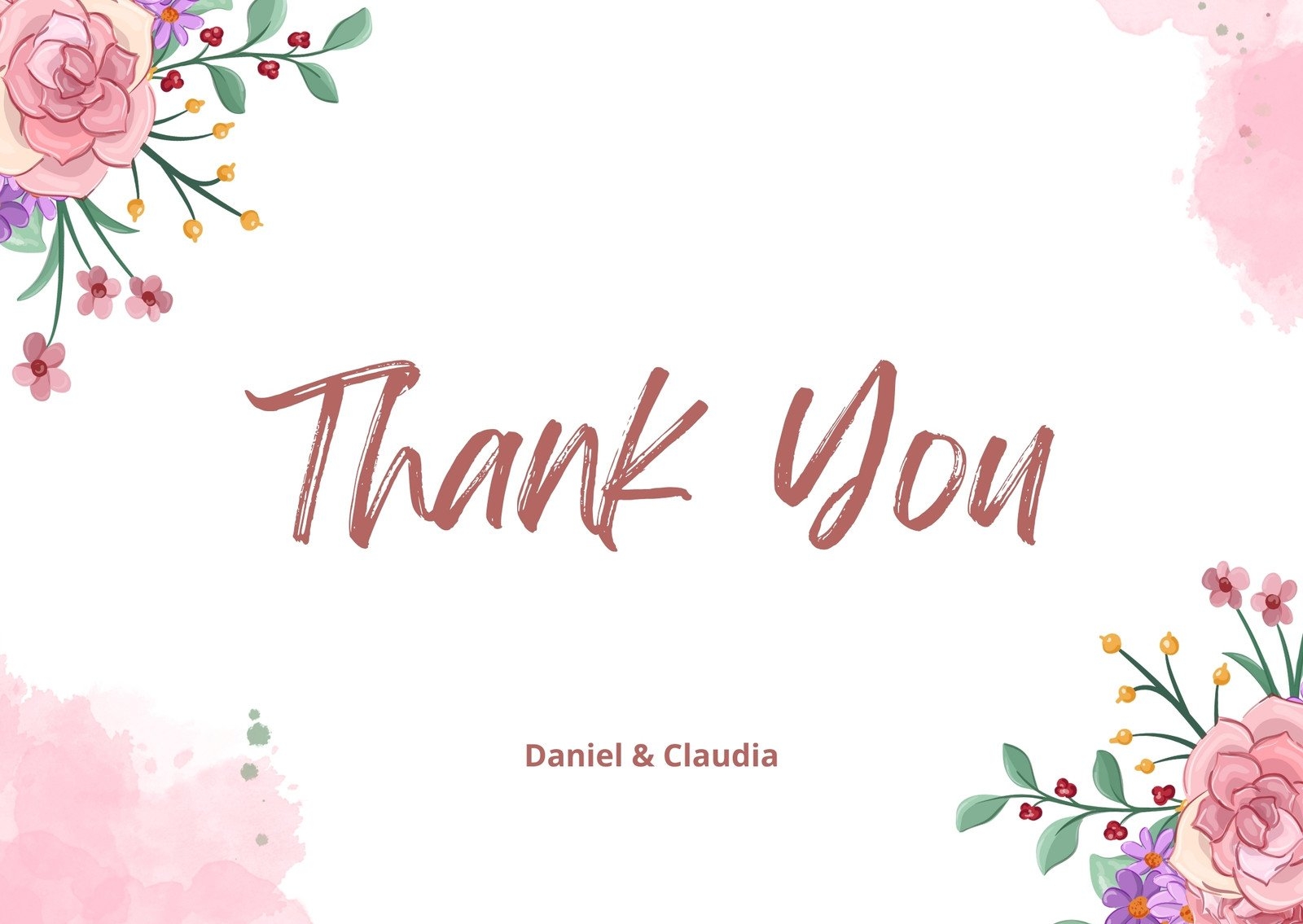 Free Custom Printable Bridal Shower Thank You Card Templates Canva