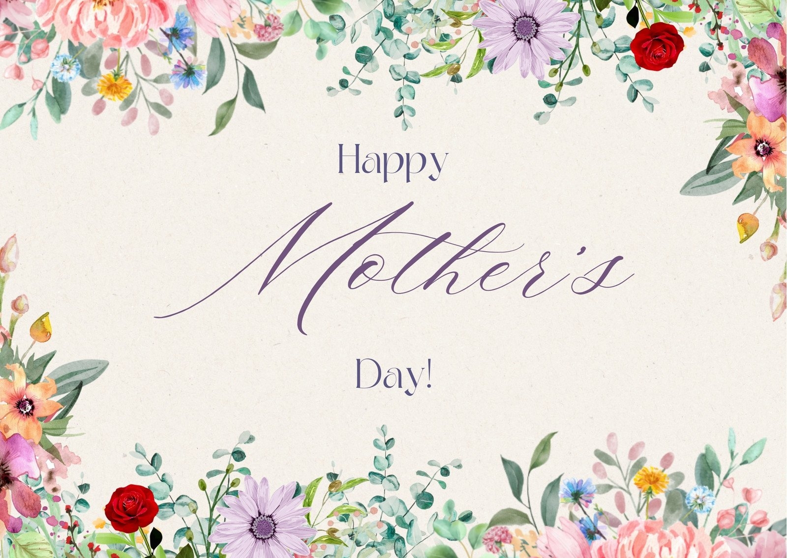 Free Printable Editable Mothers Day Card