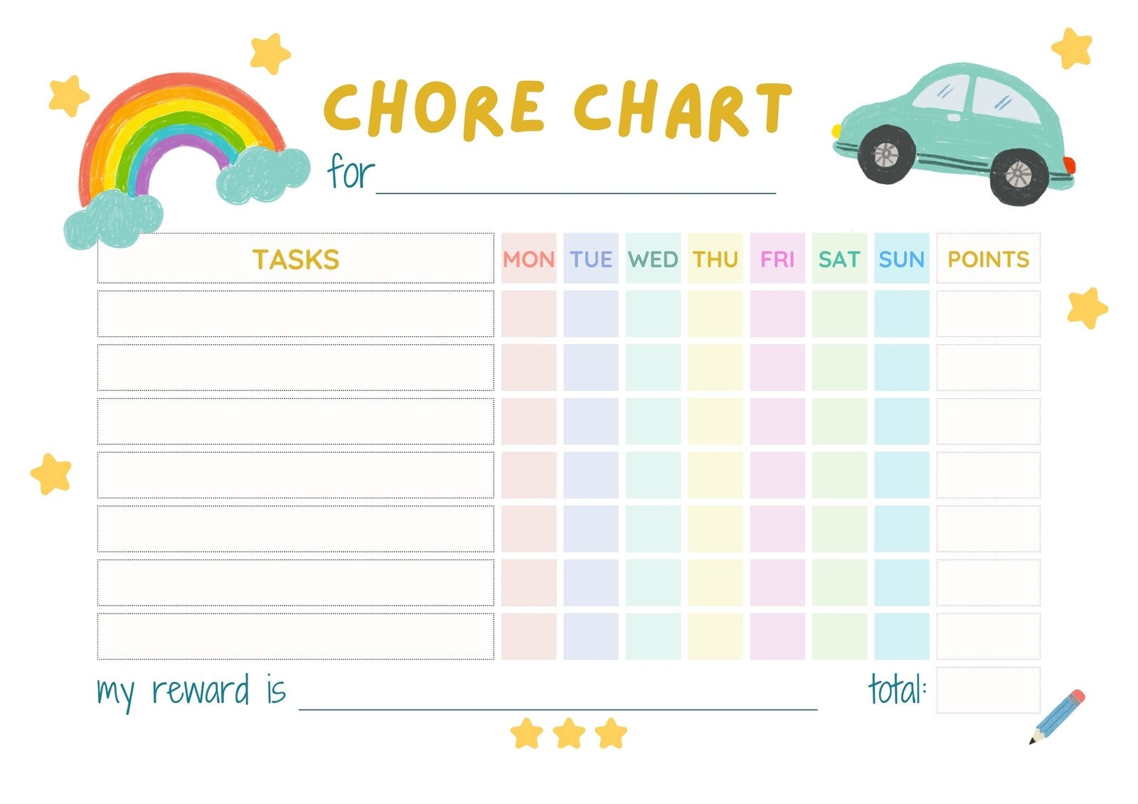 Free Editable Printable Job Charts