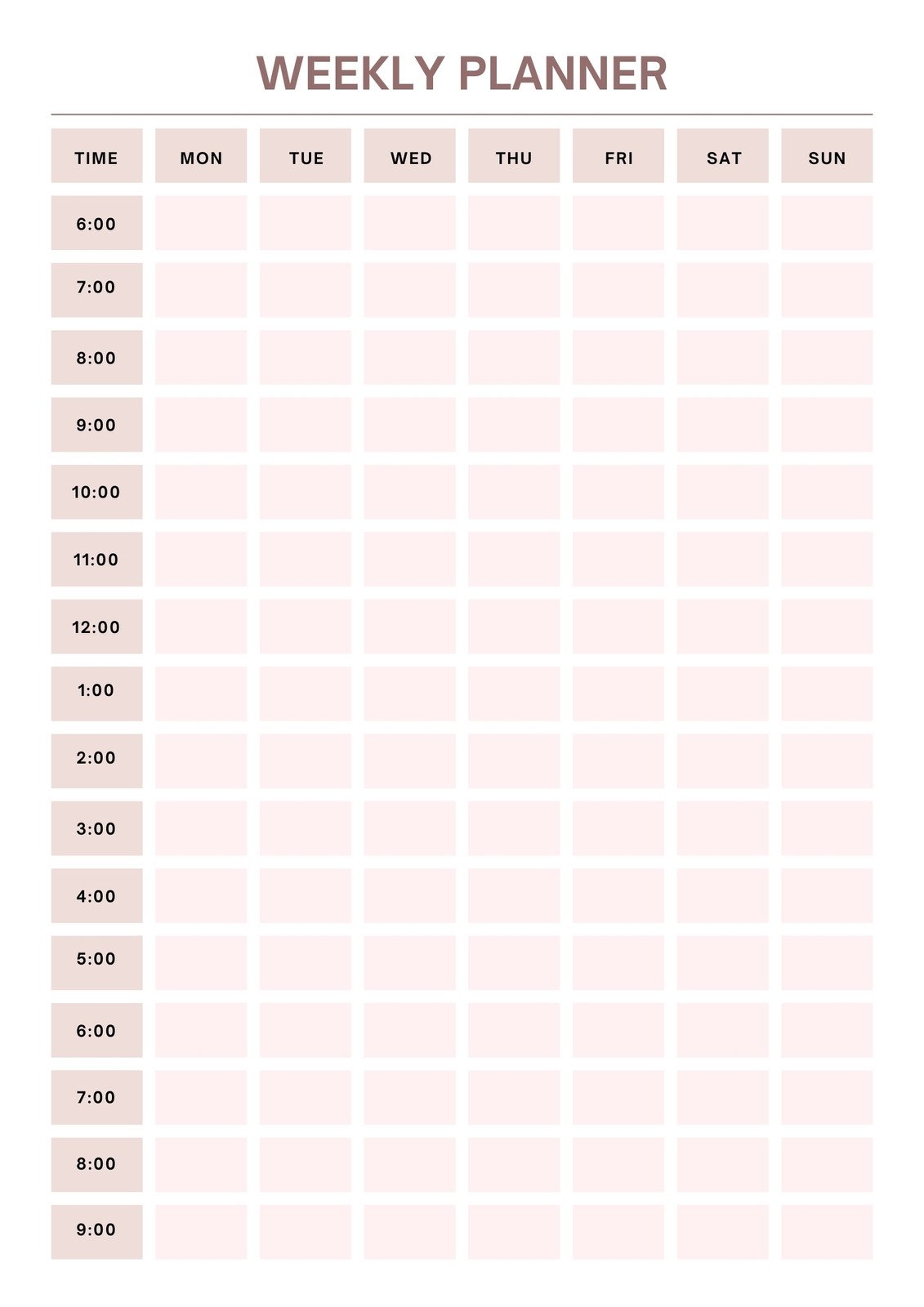 Editable Printable Daily Schedule