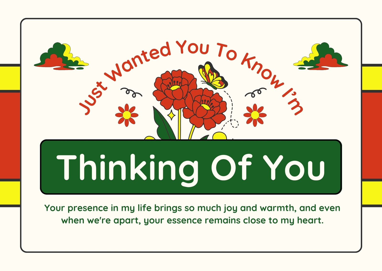 Printable Editable Thinking Of You Cards