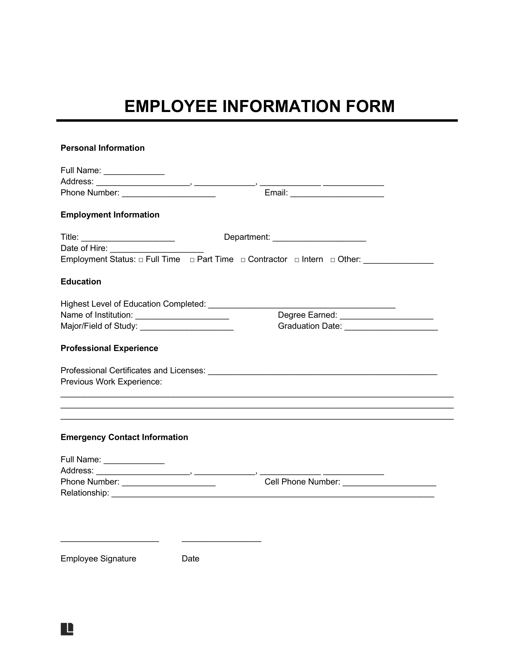 Free Editable Printable Employee Employment And Job Description Template