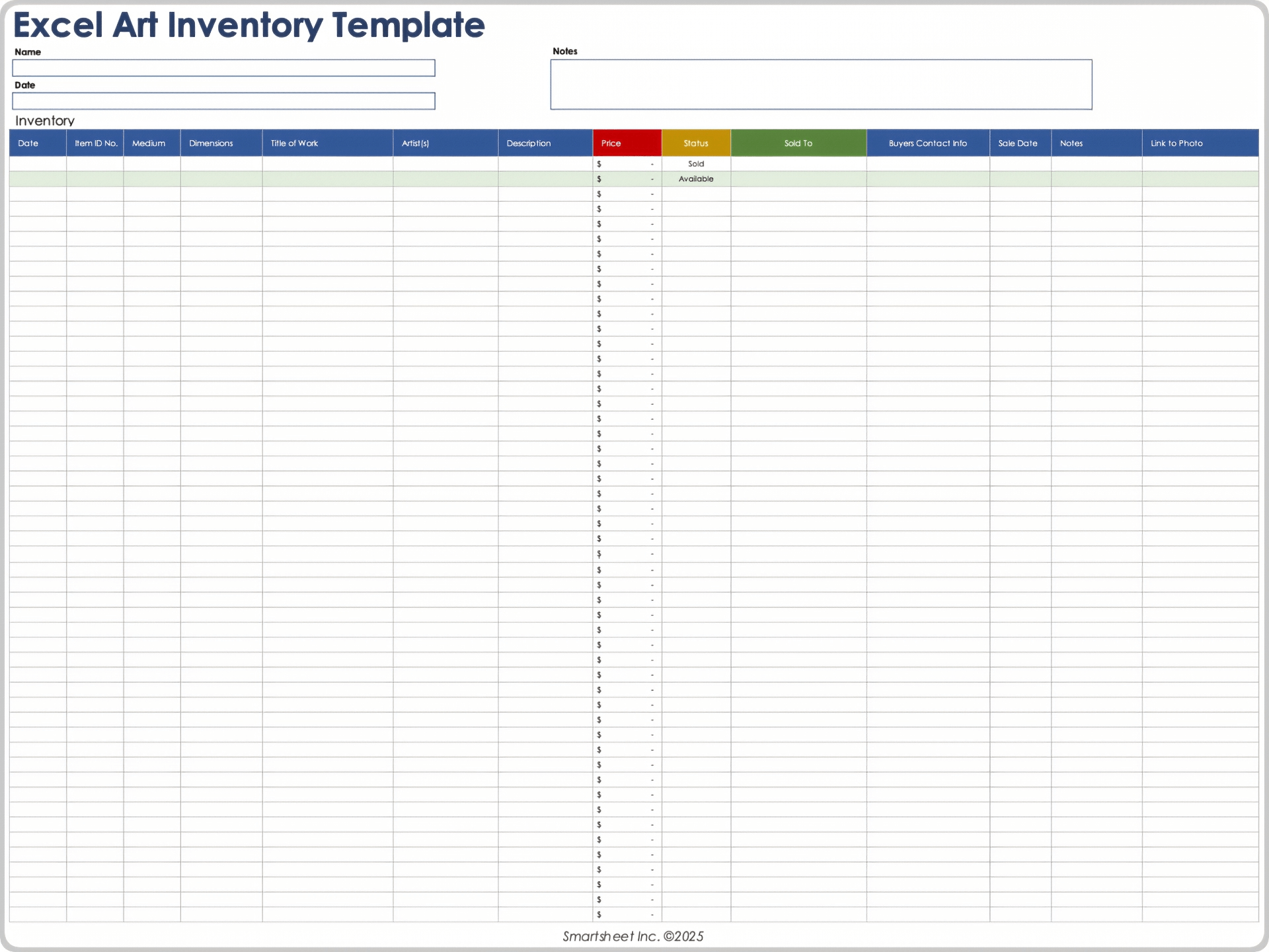 Free Excel Inventory Templates