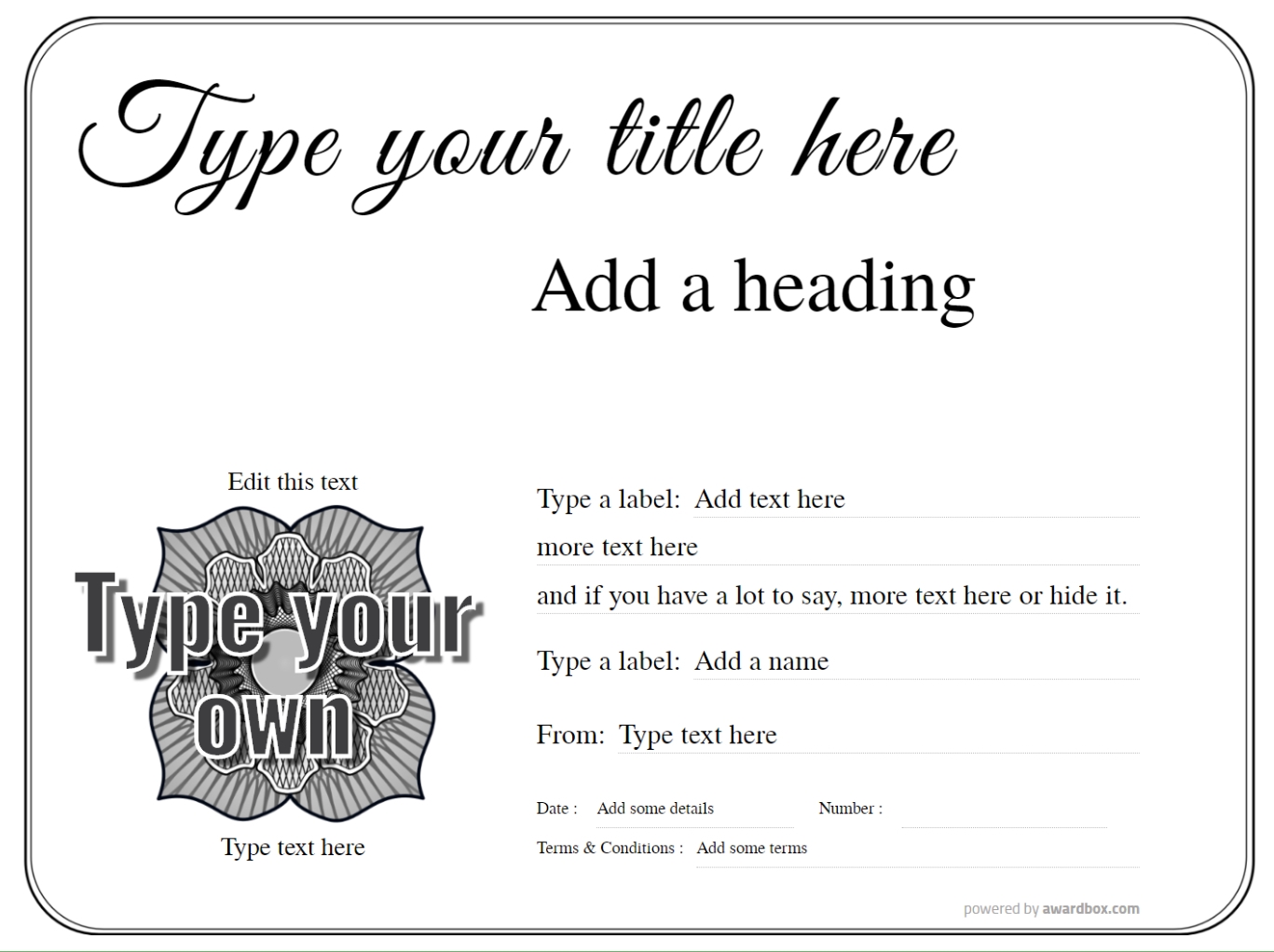 Free Printable Editable Gift Certificates