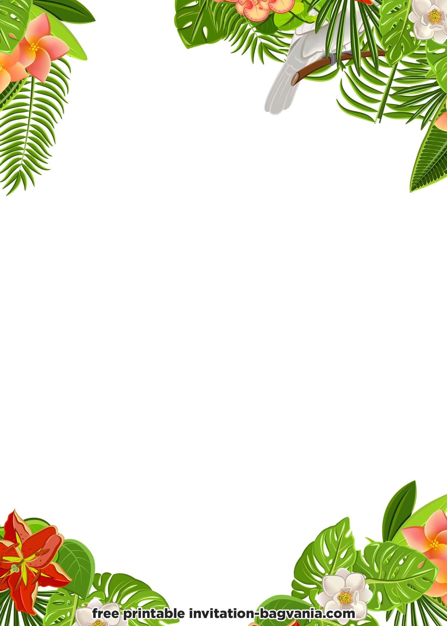 FREE Hawaiian Invitation Templates Worksheets Library