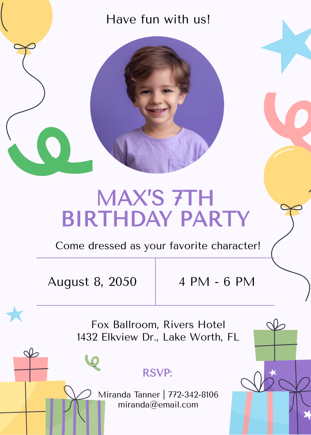 Printable Editable Birthday Invitations