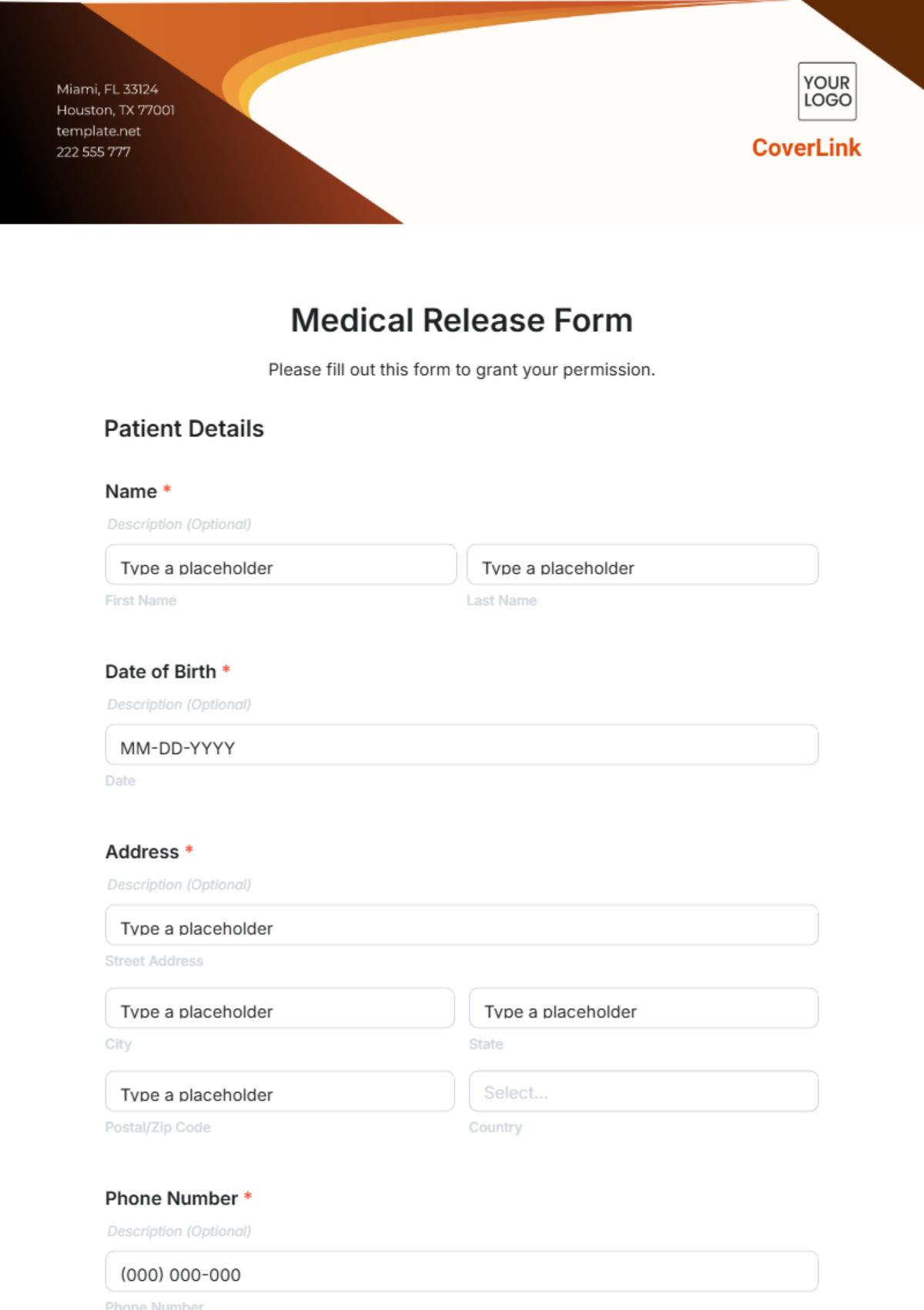 Free Medical Release Form Template To Edit Online