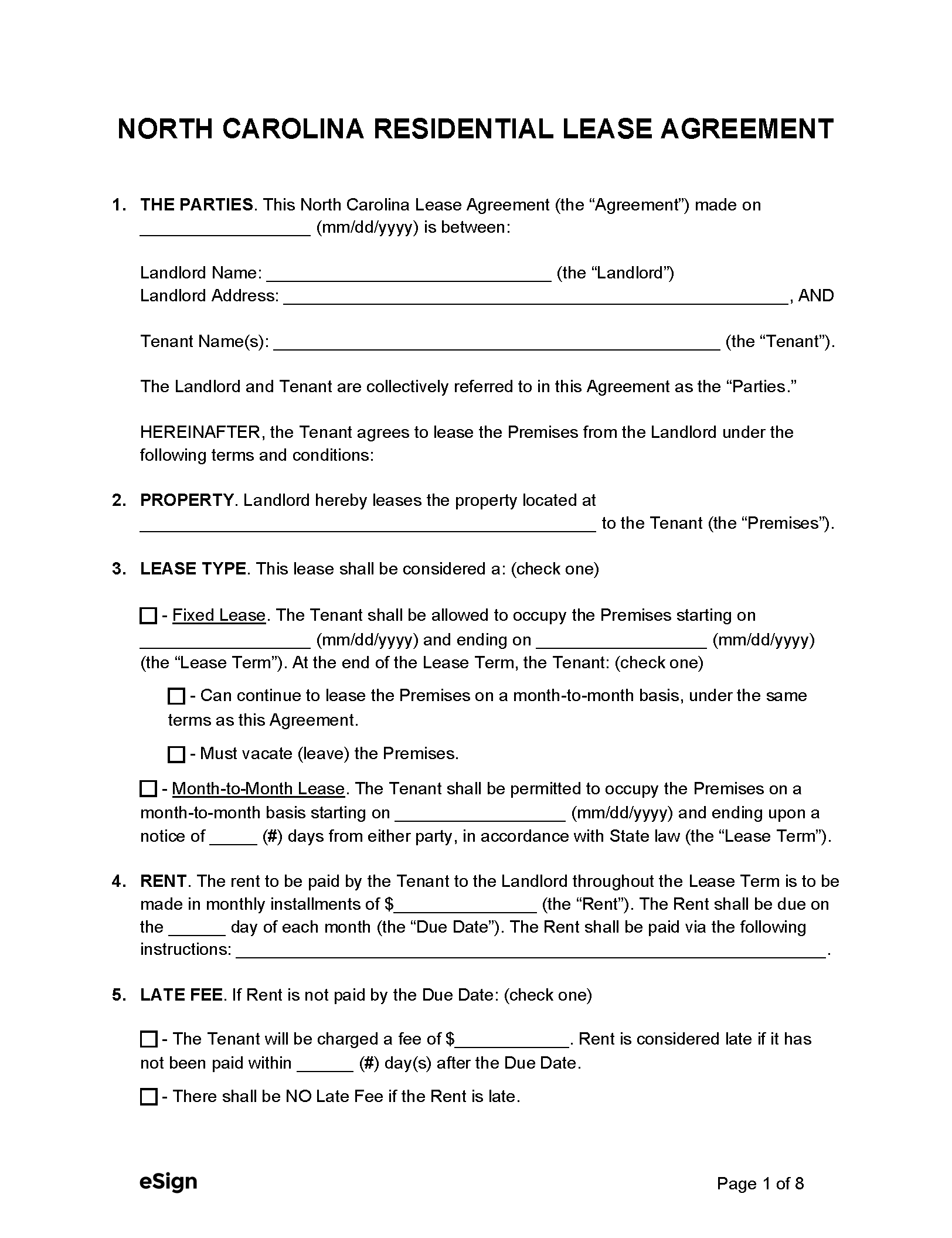 Free Residential Lease Agreement Editable And Printable