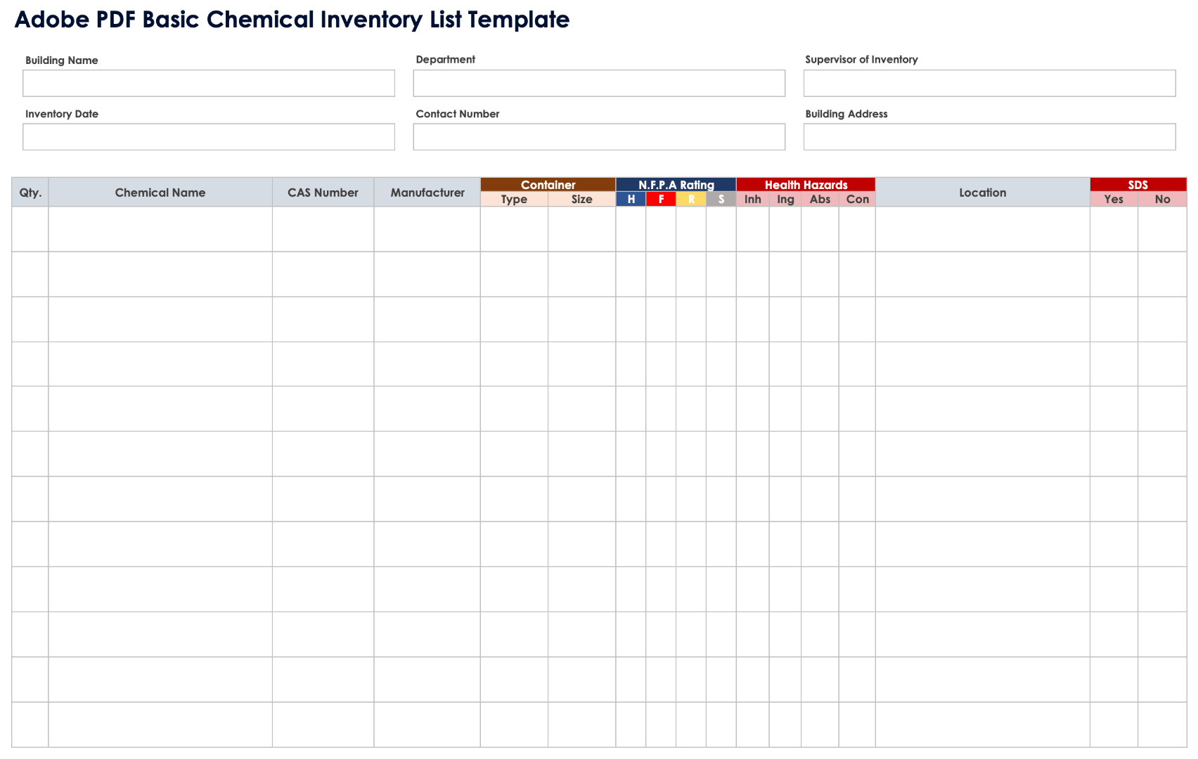Free PDF Inventory Sheets Templates Editable Printable
