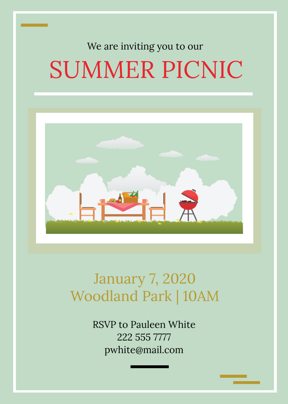 Free Picnic Invitation Templates Editable And Printable