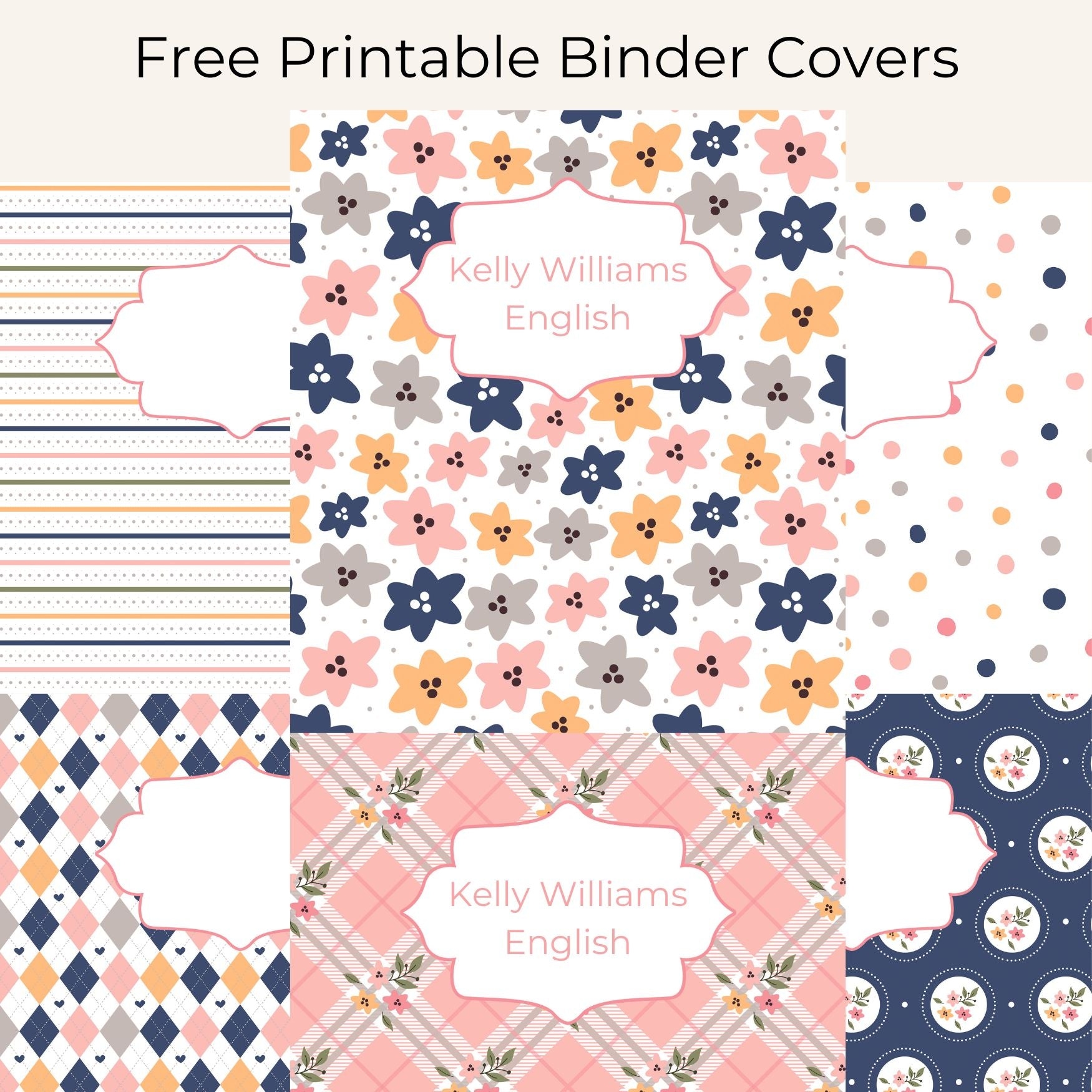 Free Editable Printable Binder Covers For Girls