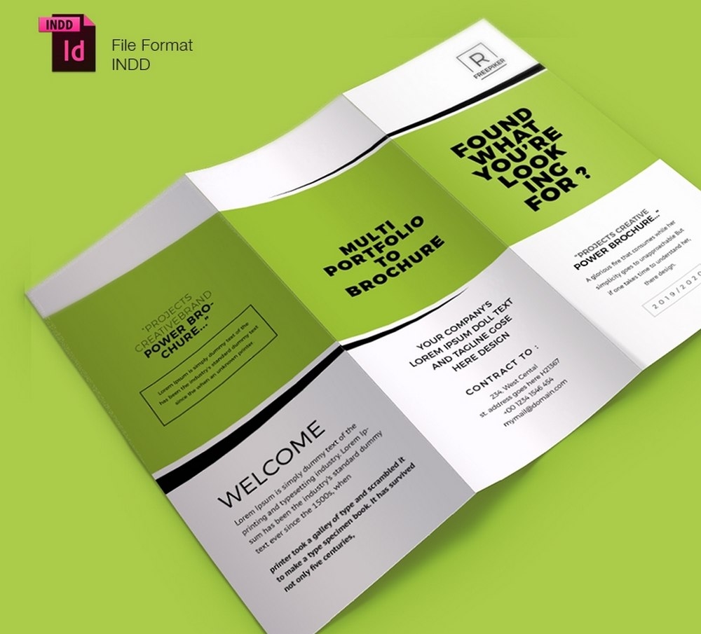 Printable Tri Fold Brochure Template Editable Free Green Word