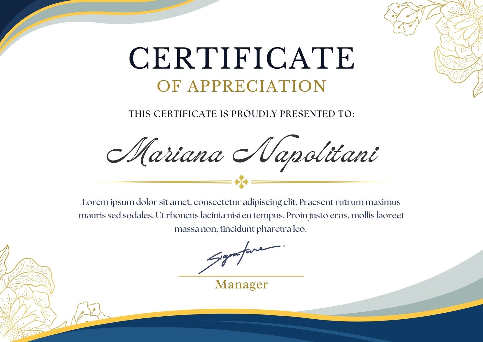 Free Editable Printable Certificate