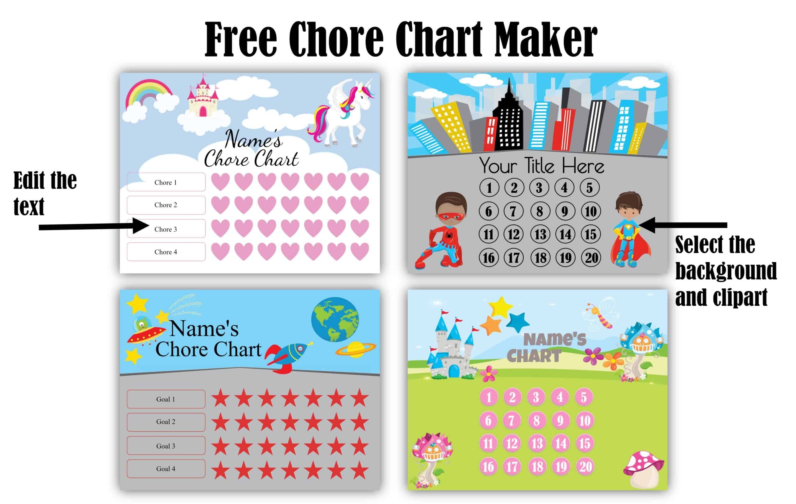 Free Printable Chore Chart For Kids Customize Online Print At Home