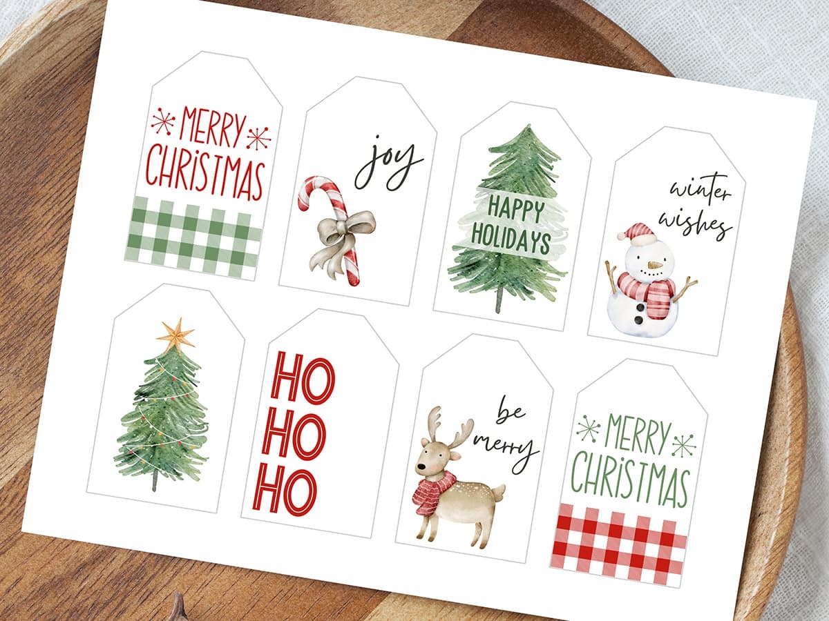 Free Printable Editable Christmas Gift Tags May Your Days Be Merry