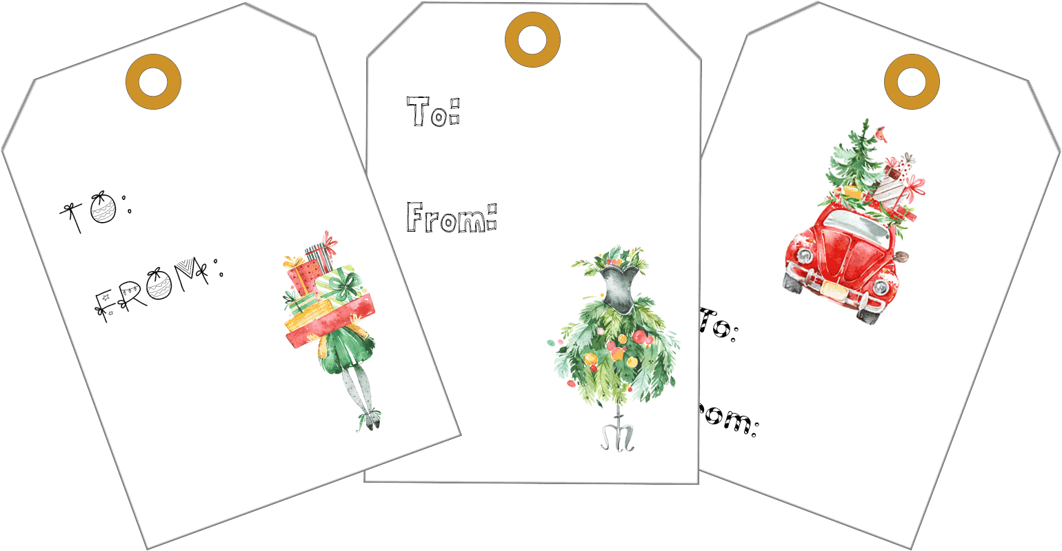 Editable Free Printable Holiday Gift Tags